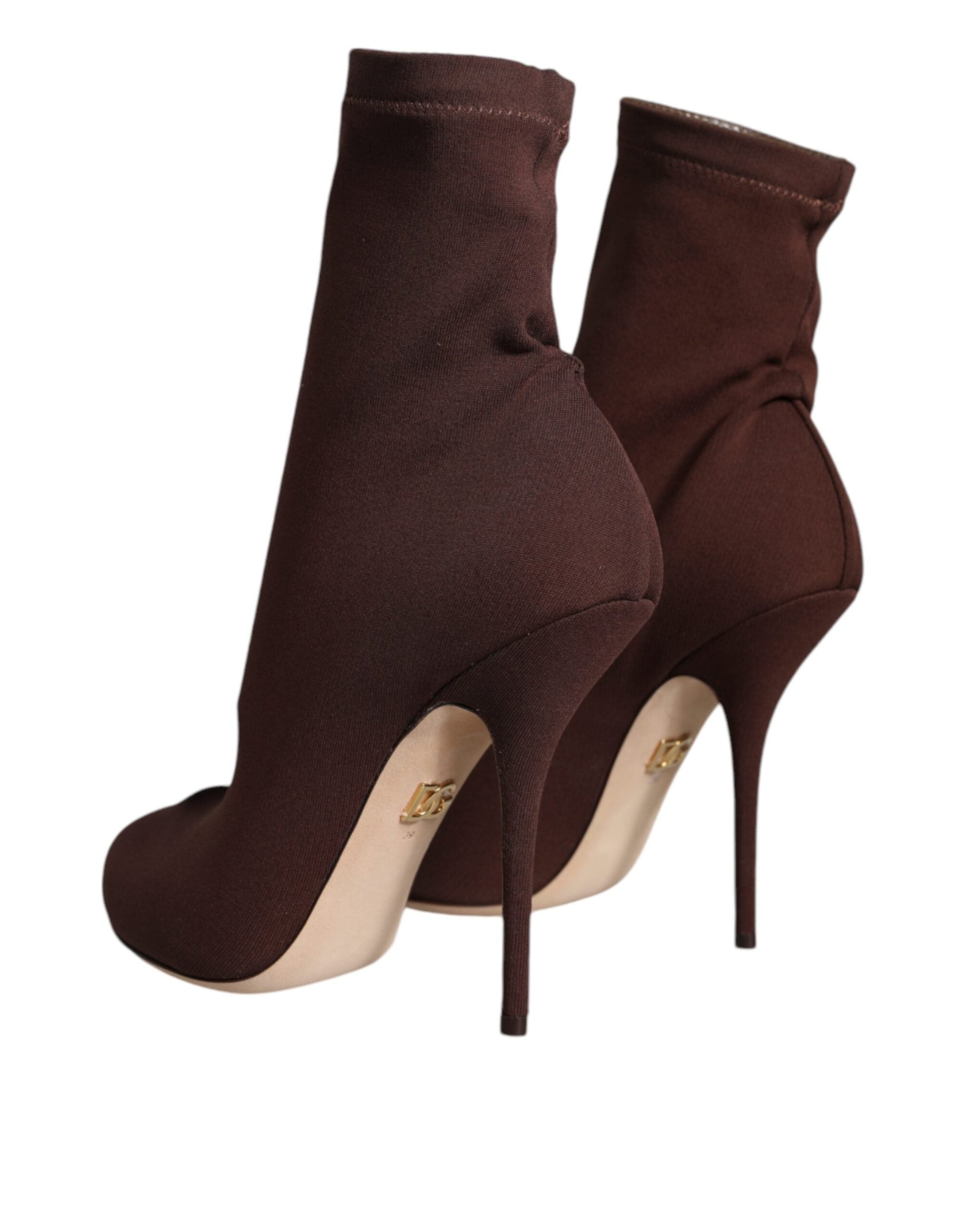 Fashionsarah.com Fashionsarah.com Dolce & Gabbana Brown Stiletto Heels Socks Ankle Boots Shoes