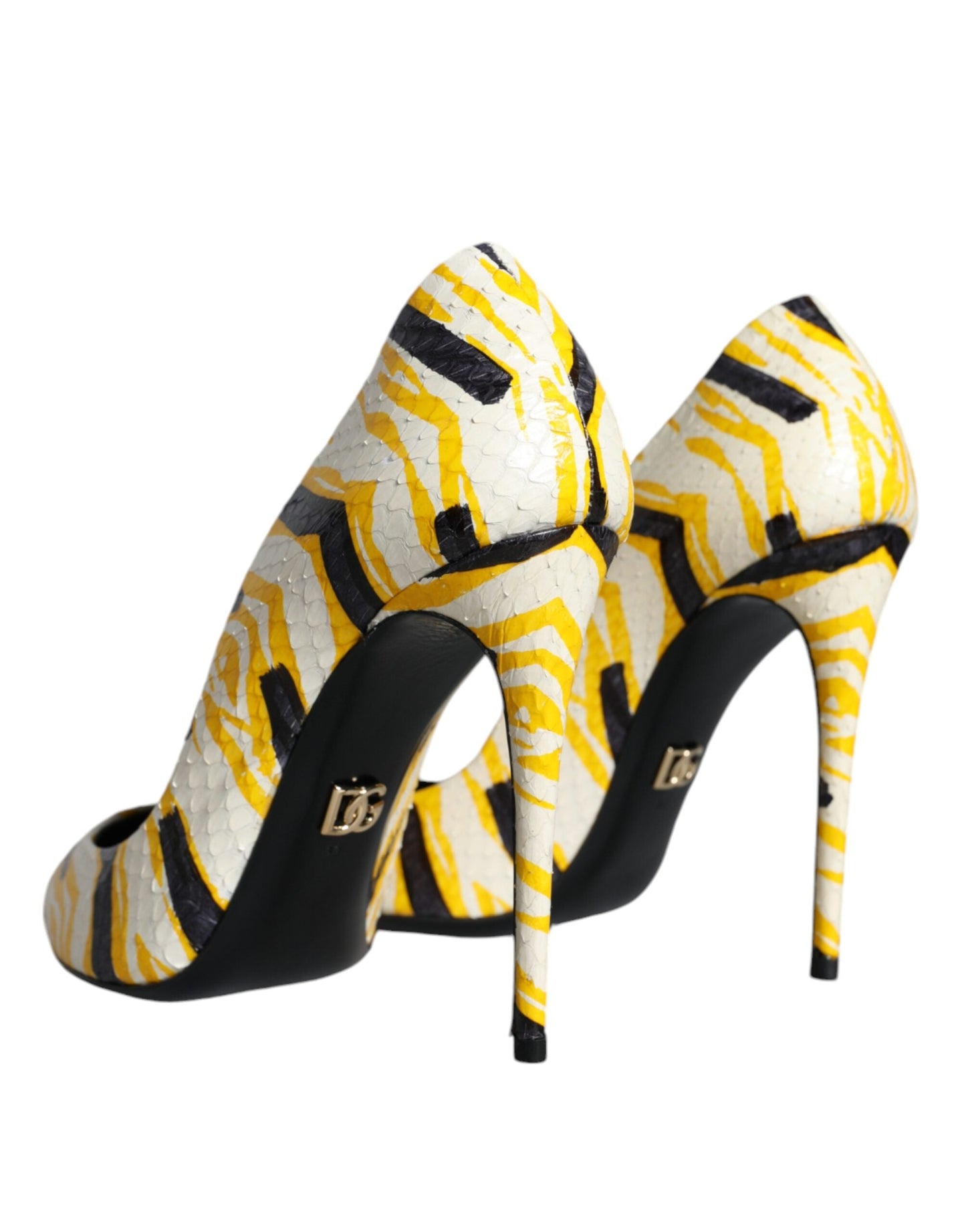 Fashionsarah.com Fashionsarah.com Dolce & Gabbana Multicolor Stripes Leather High Heels Pumps Shoes