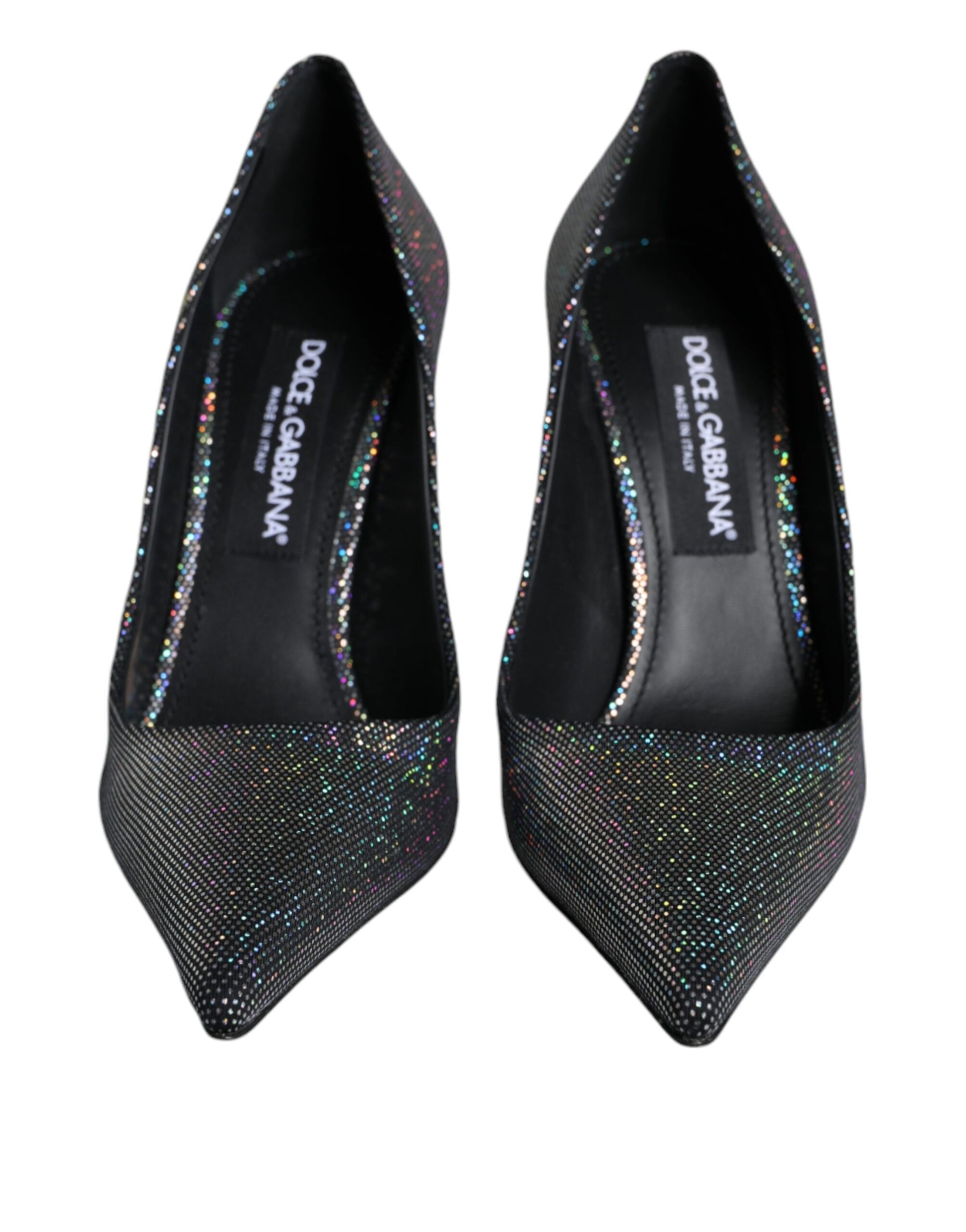 Fashionsarah.com Fashionsarah.com Dolce & Gabbana Multicolor Strass Leather Heels Pumps Shoes