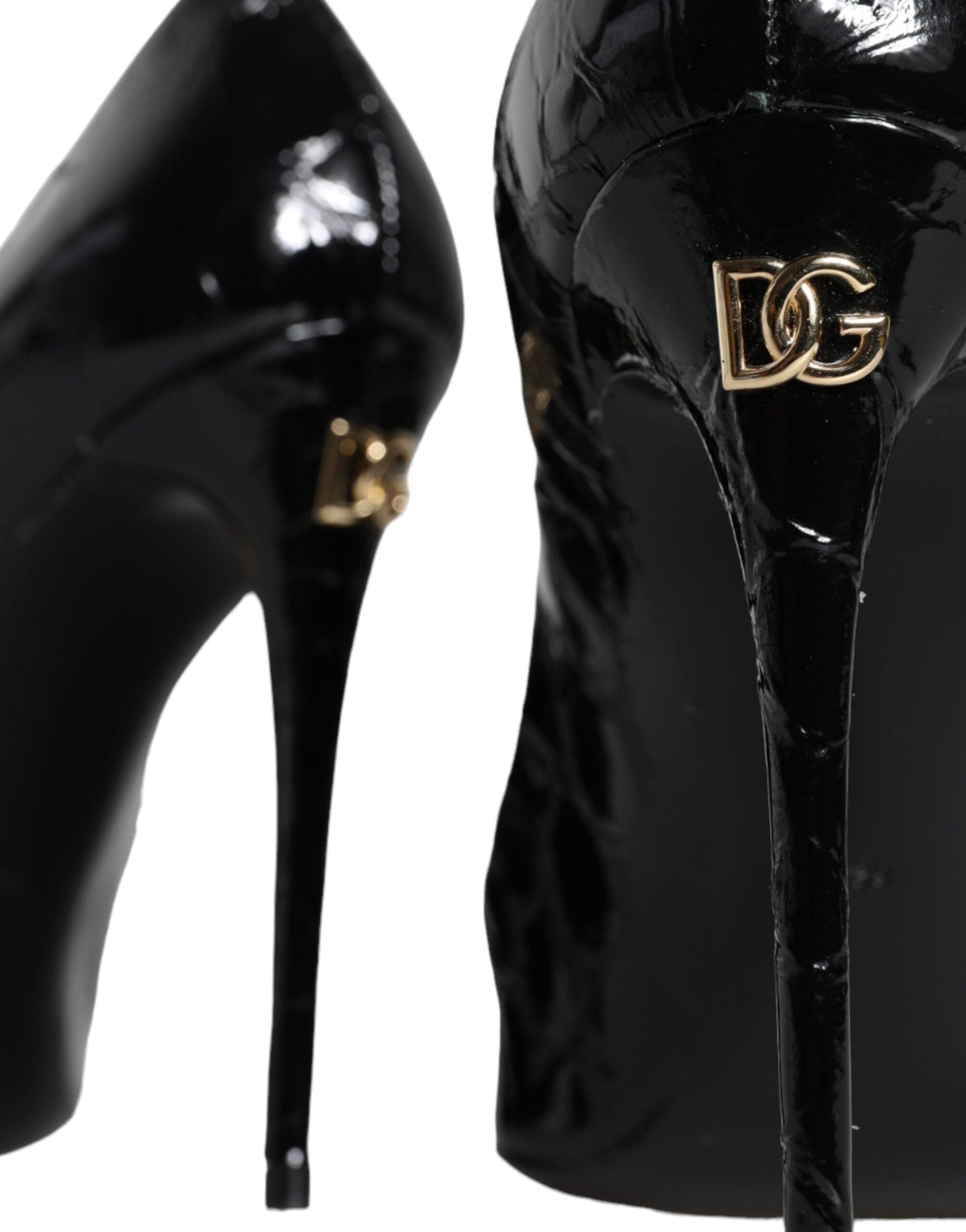 Fashionsarah.com Fashionsarah.com Dolce & Gabbana Black Patent Leather High Heels Pumps Shoes