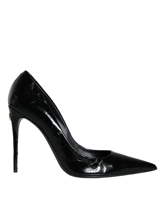 Fashionsarah.com Fashionsarah.com Dolce & Gabbana Black Patent Leather High Heels Pumps Shoes