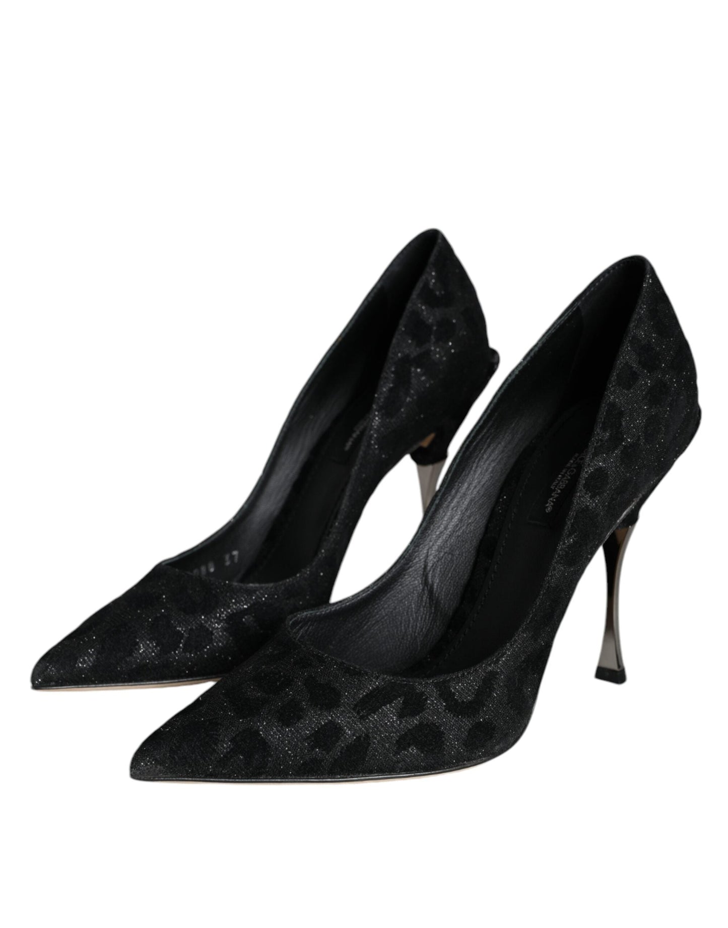 Fashionsarah.com Fashionsarah.com Dolce & Gabbana Black Leopard Lurex High Heels Pumps Shoes