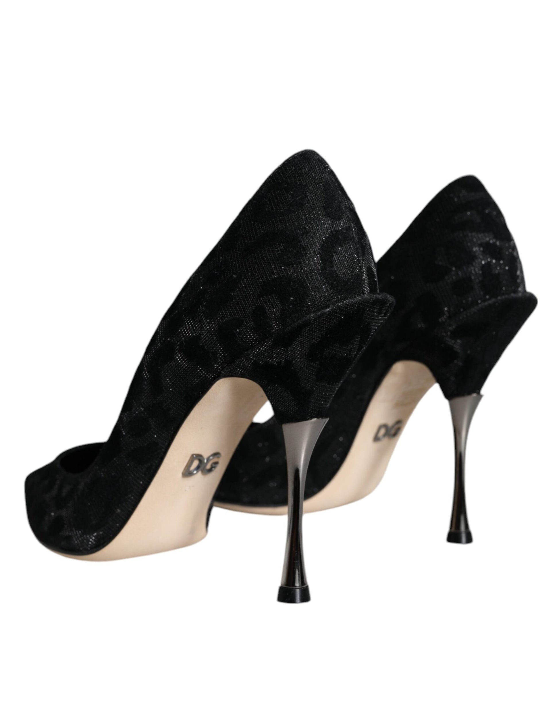 Fashionsarah.com Fashionsarah.com Dolce & Gabbana Black Leopard Lurex High Heels Pumps Shoes