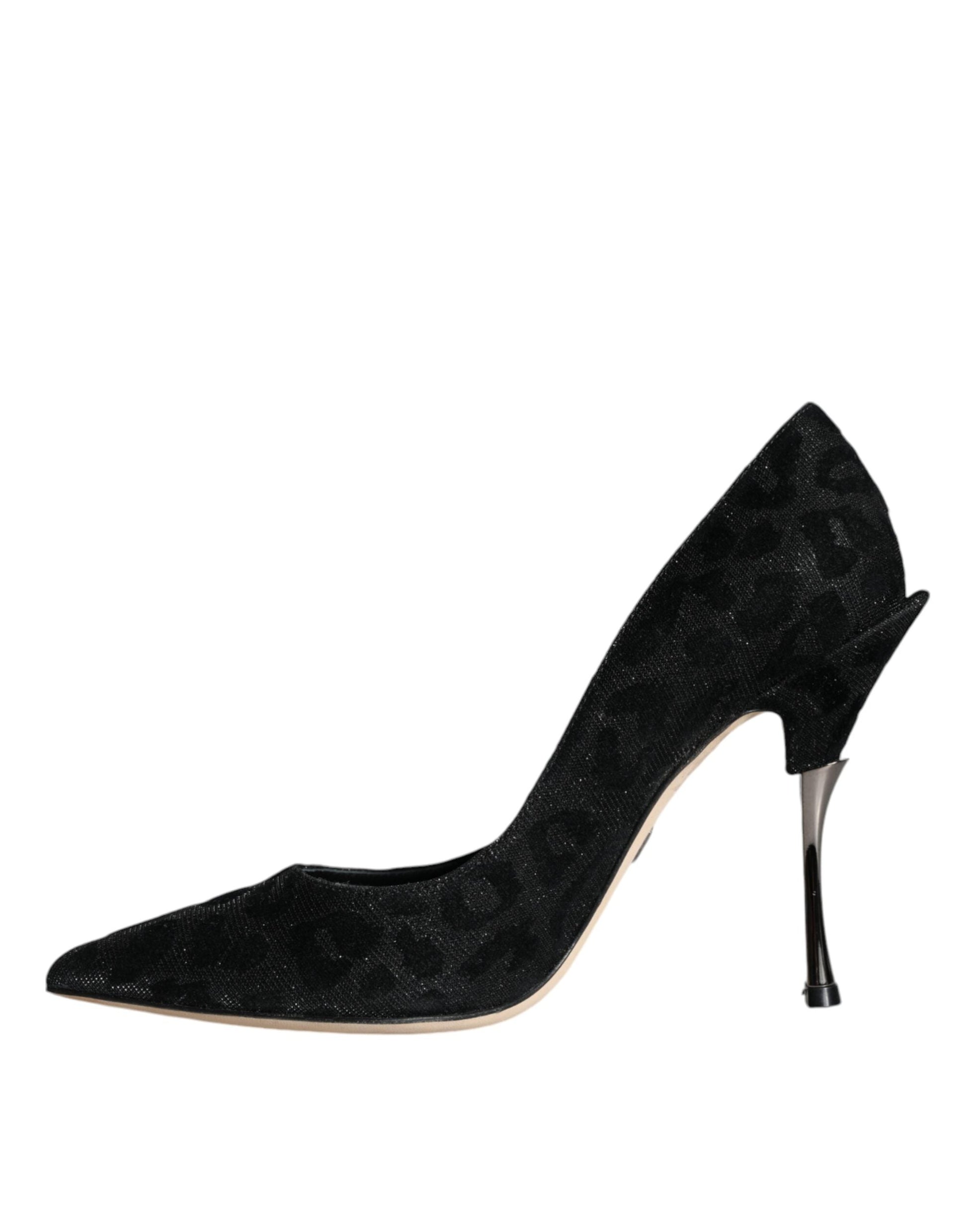 Fashionsarah.com Fashionsarah.com Dolce & Gabbana Black Leopard Lurex High Heels Pumps Shoes