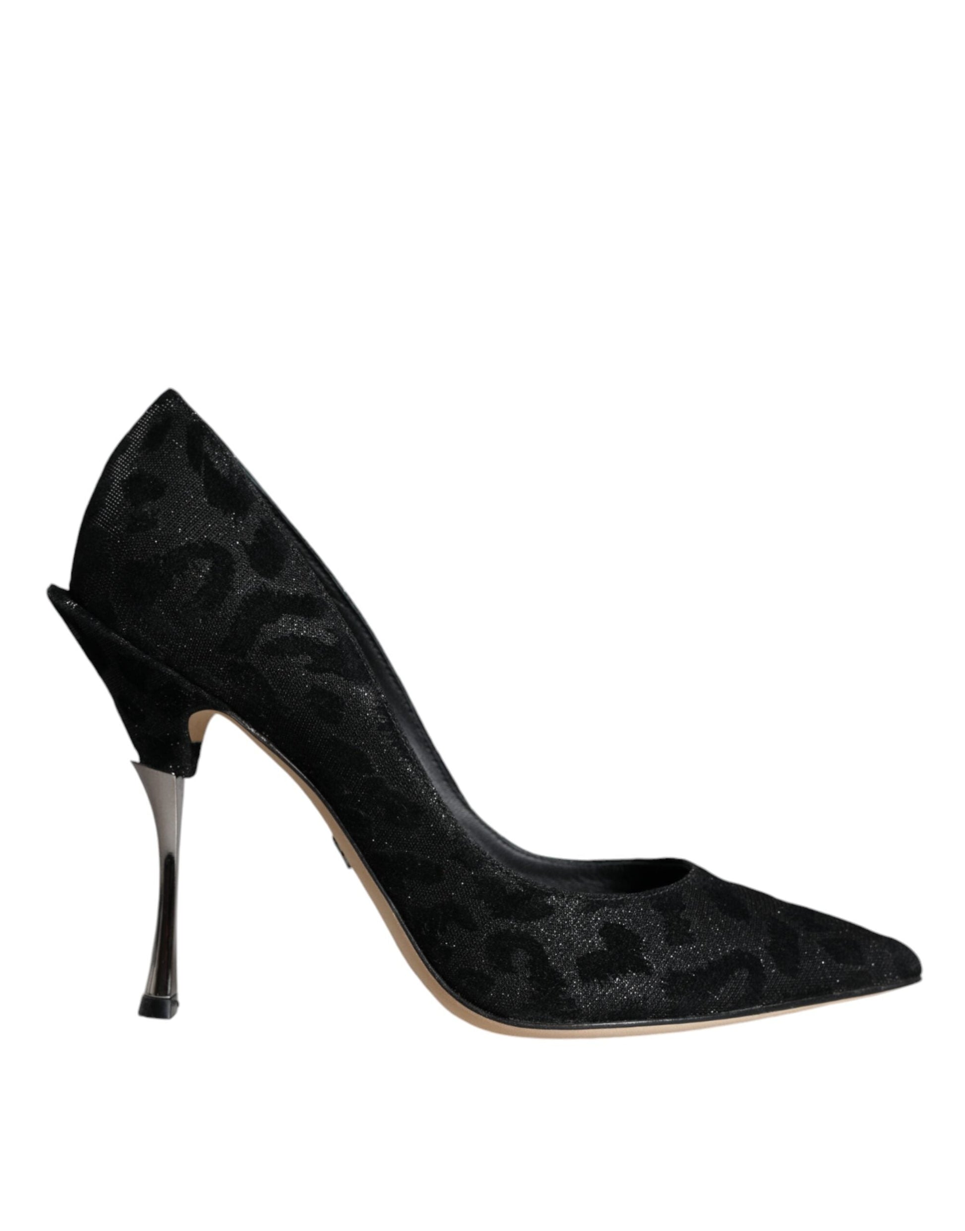 Fashionsarah.com Fashionsarah.com Dolce & Gabbana Black Leopard Lurex High Heels Pumps Shoes