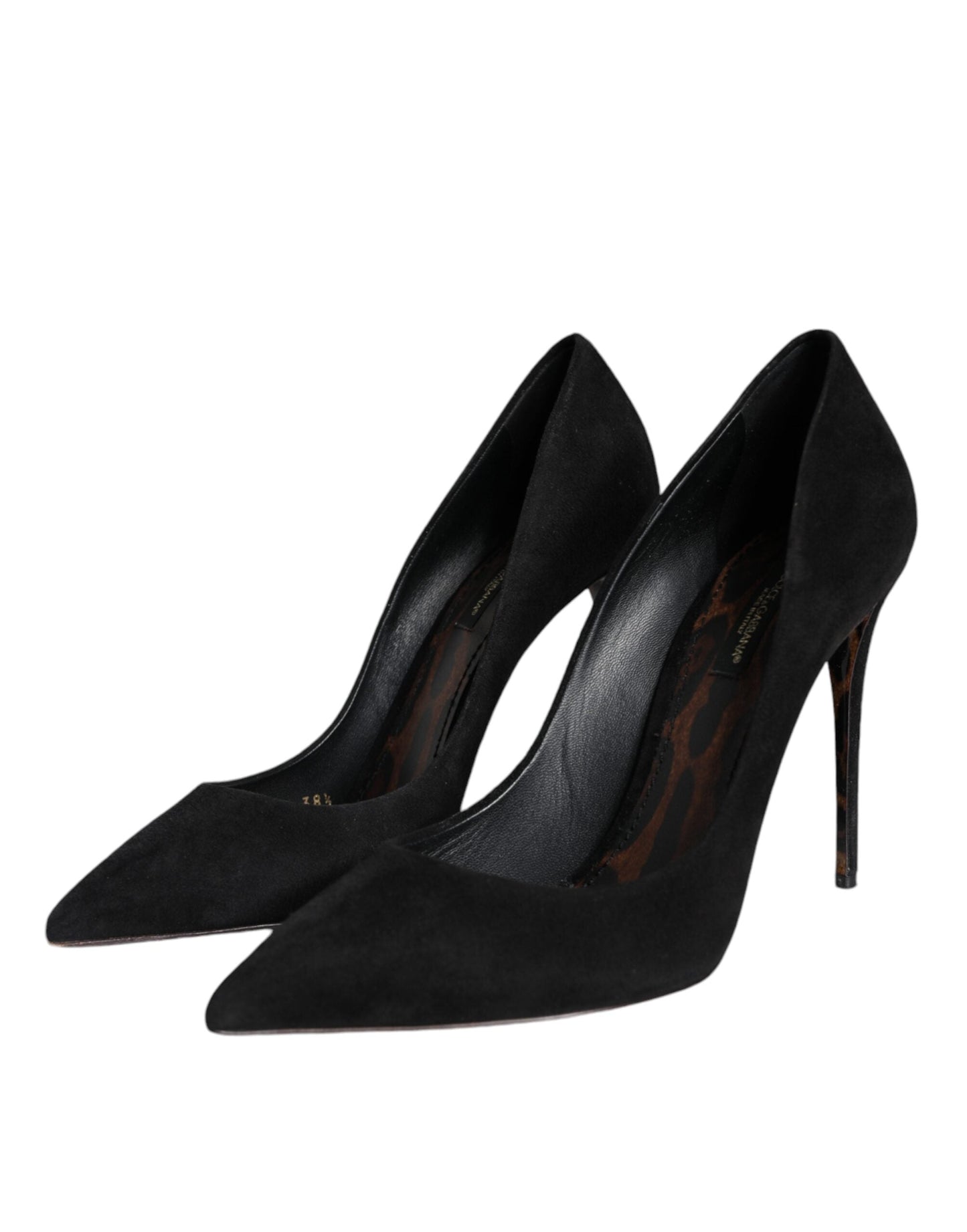 Fashionsarah.com Fashionsarah.com Dolce & Gabbana Black Suede Leather High Heels Pumps Shoes