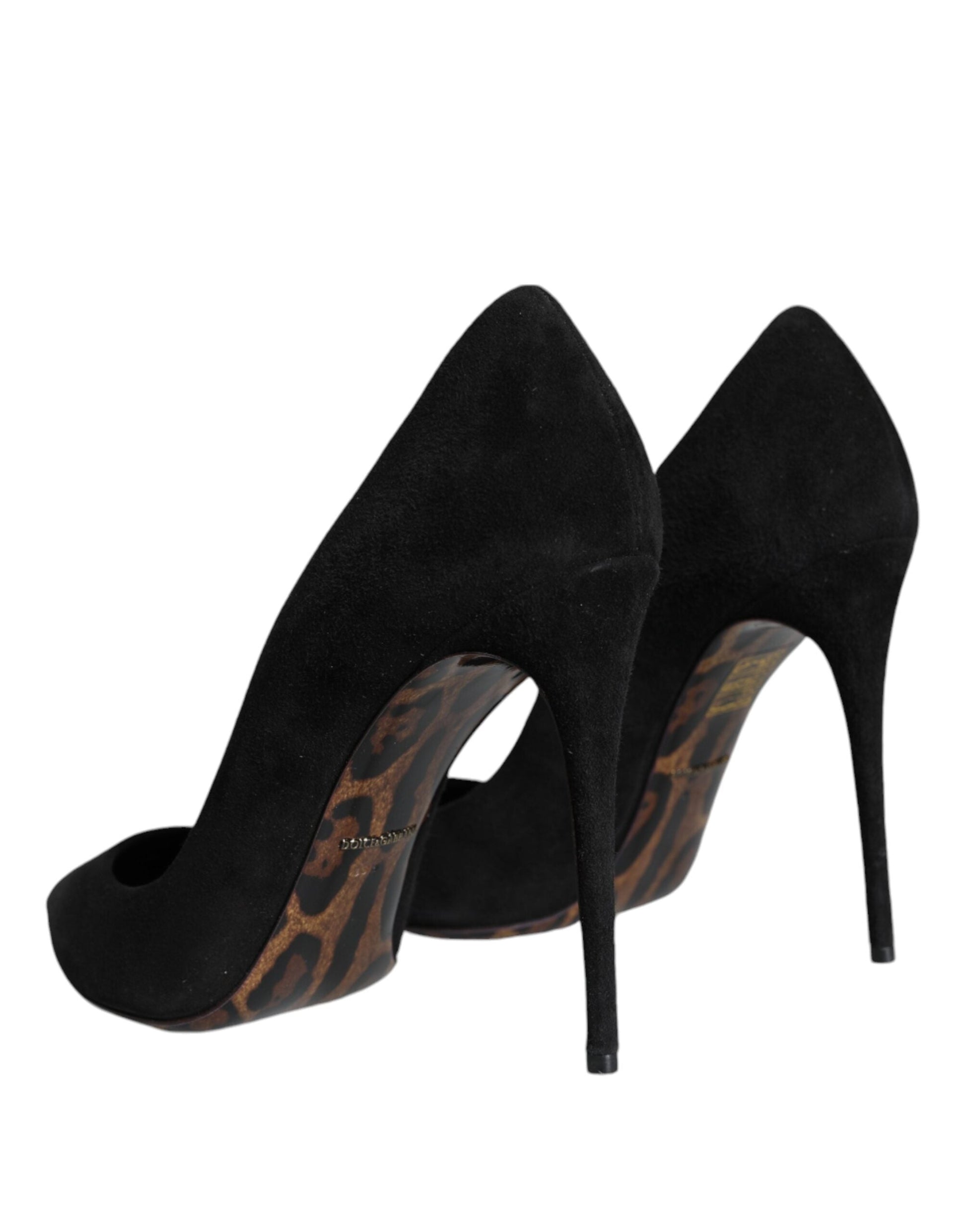 Fashionsarah.com Fashionsarah.com Dolce & Gabbana Black Suede Leather High Heels Pumps Shoes