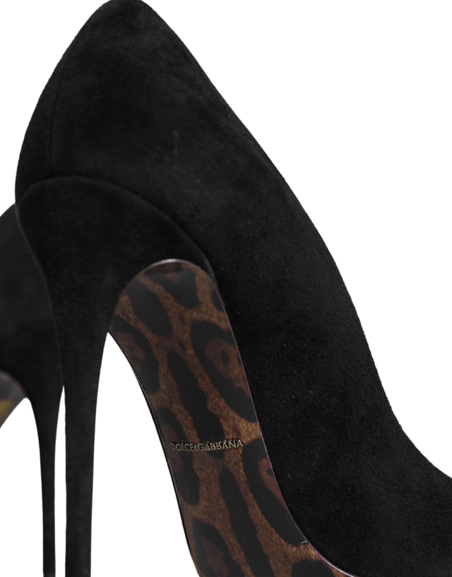 Fashionsarah.com Fashionsarah.com Dolce & Gabbana Black Suede Leather High Heels Pumps Shoes