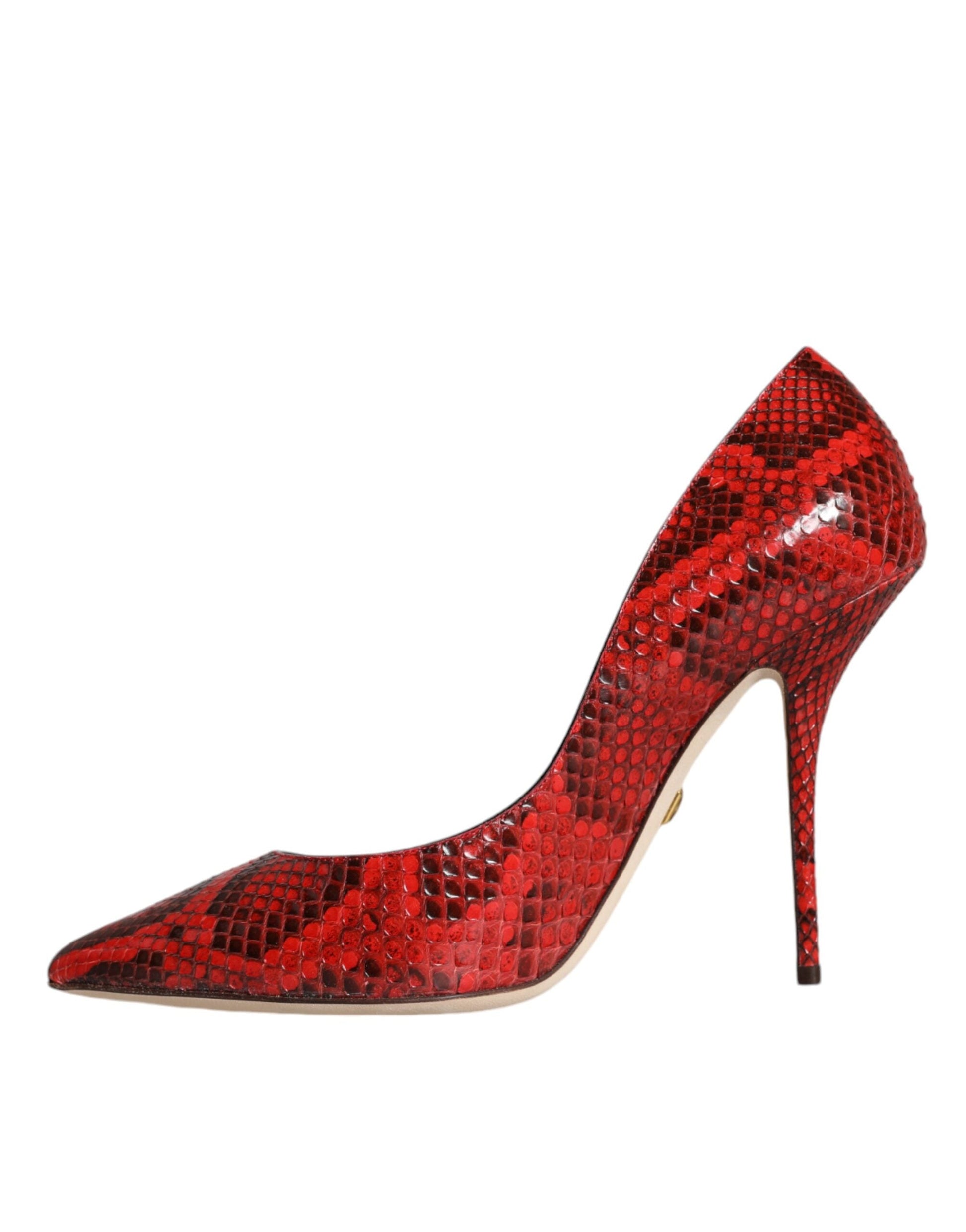 Dolce & Gabbana Red Leather Stiletto High Heels Pumps Shoes | Fashionsarah.com