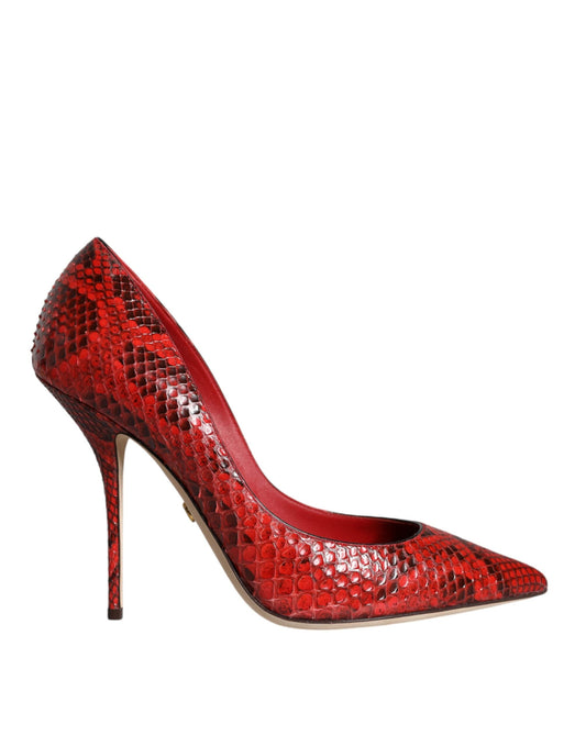 Dolce & Gabbana Red Leather Stiletto High Heels Pumps Shoes | Fashionsarah.com