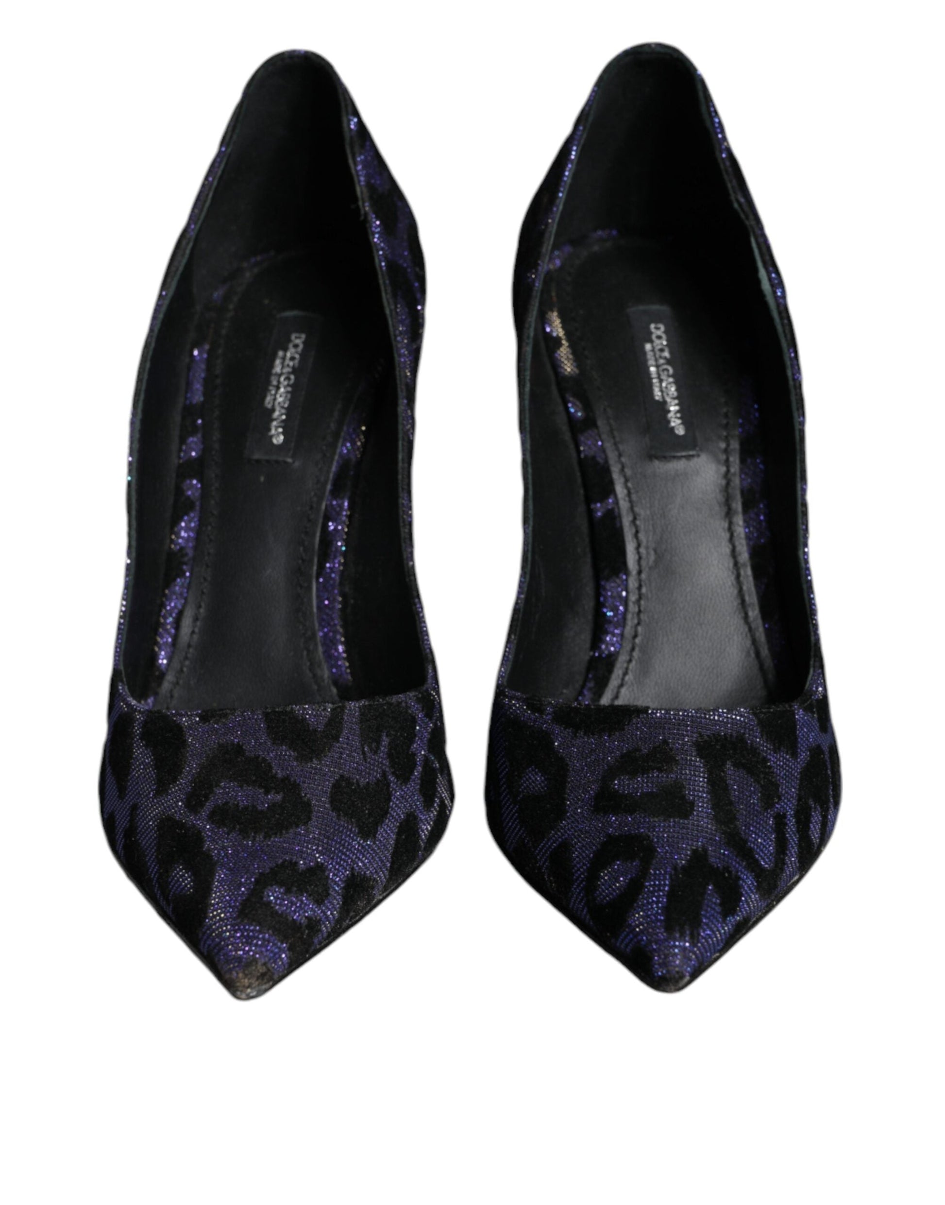 Fashionsarah.com Fashionsarah.com Dolce & Gabbana Violet Leopard Lurex High Heels Pumps Shoes