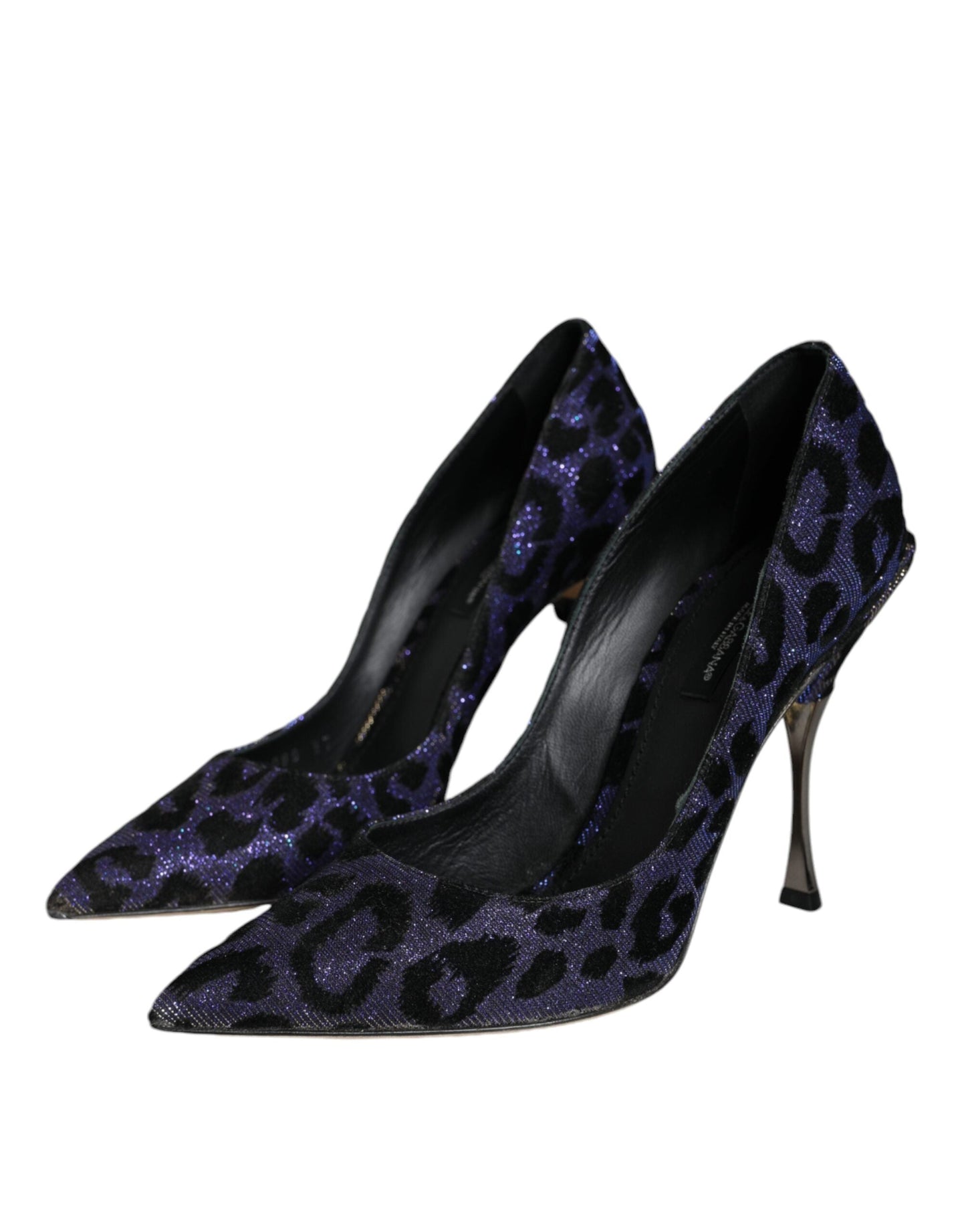 Fashionsarah.com Fashionsarah.com Dolce & Gabbana Violet Leopard Lurex High Heels Pumps Shoes