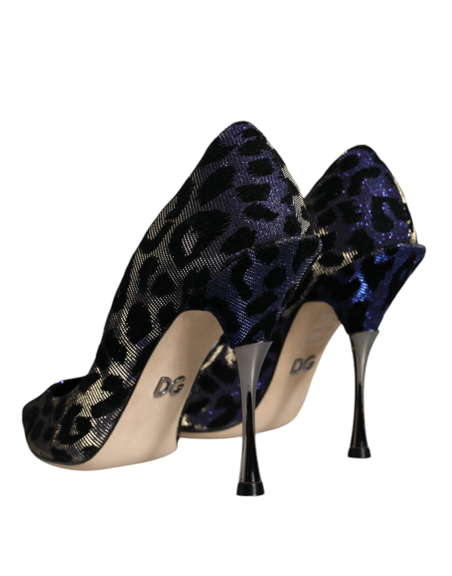 Fashionsarah.com Fashionsarah.com Dolce & Gabbana Violet Leopard Lurex High Heels Pumps Shoes