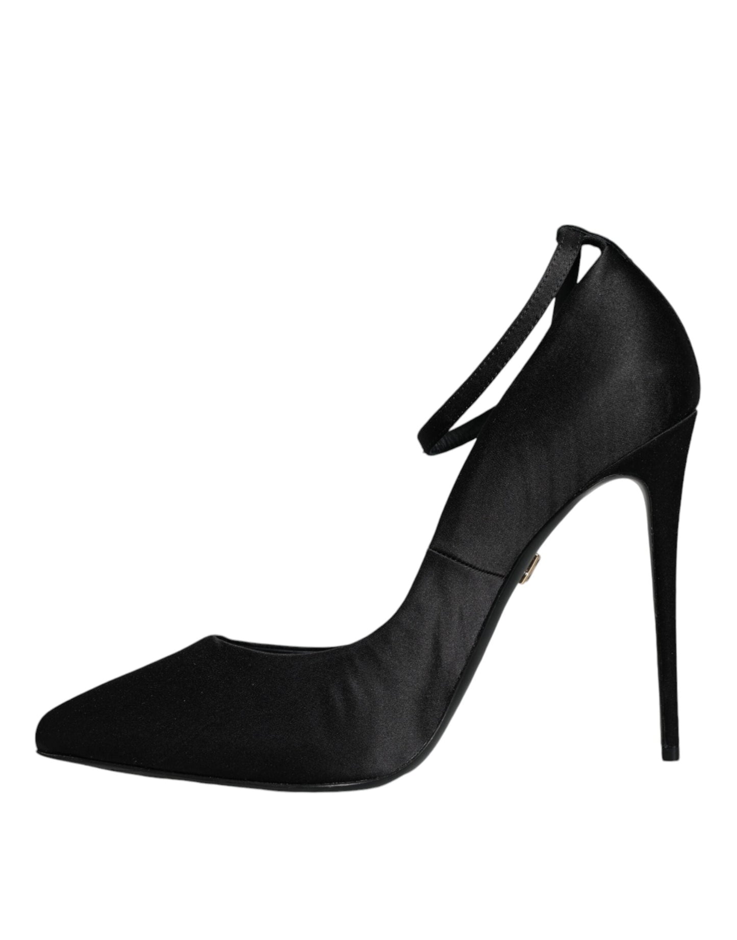 Fashionsarah.com Fashionsarah.com Dolce & Gabbana Black Satin Ankle Strap Heels Pumps Shoes