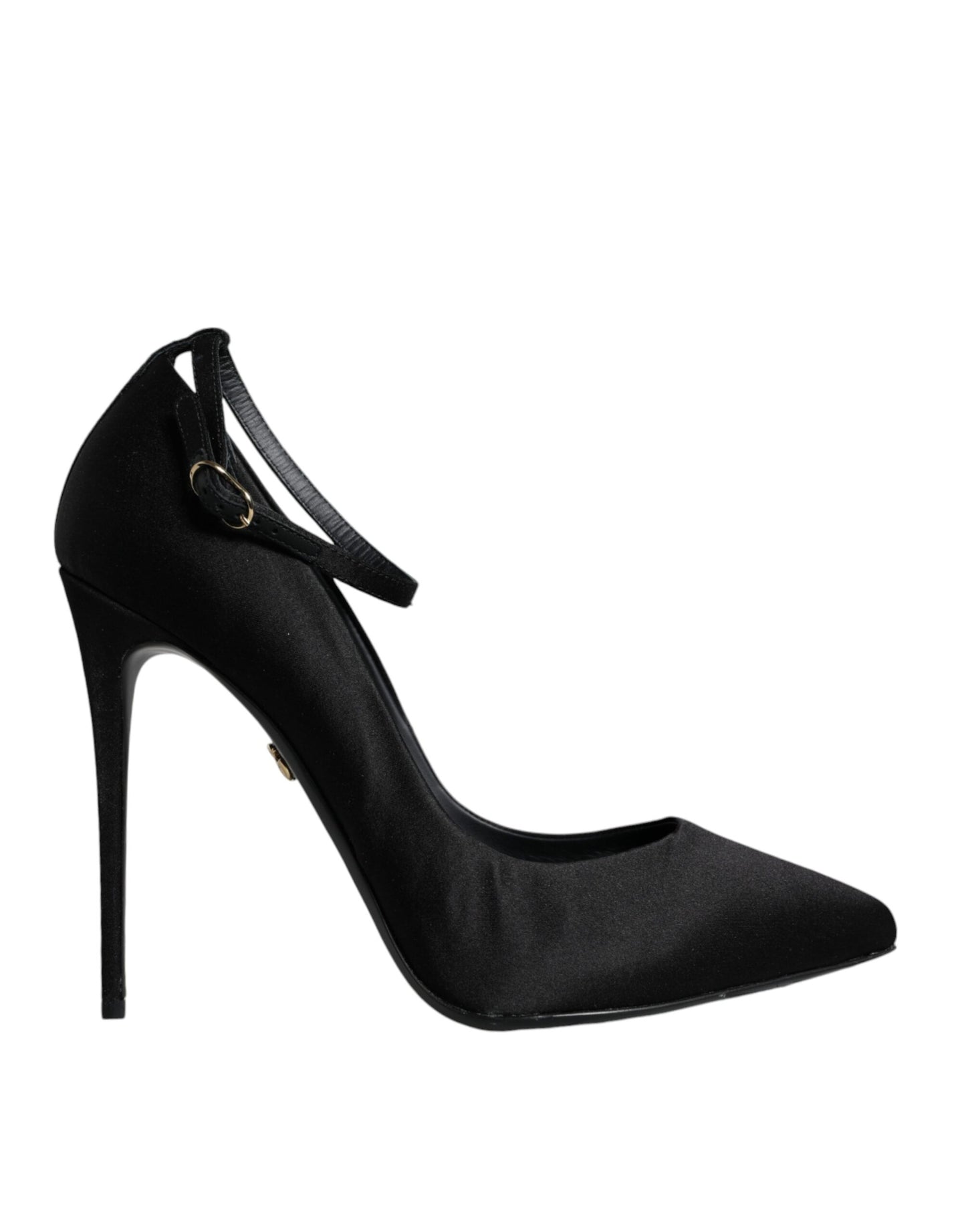 Fashionsarah.com Fashionsarah.com Dolce & Gabbana Black Satin Ankle Strap Heels Pumps Shoes