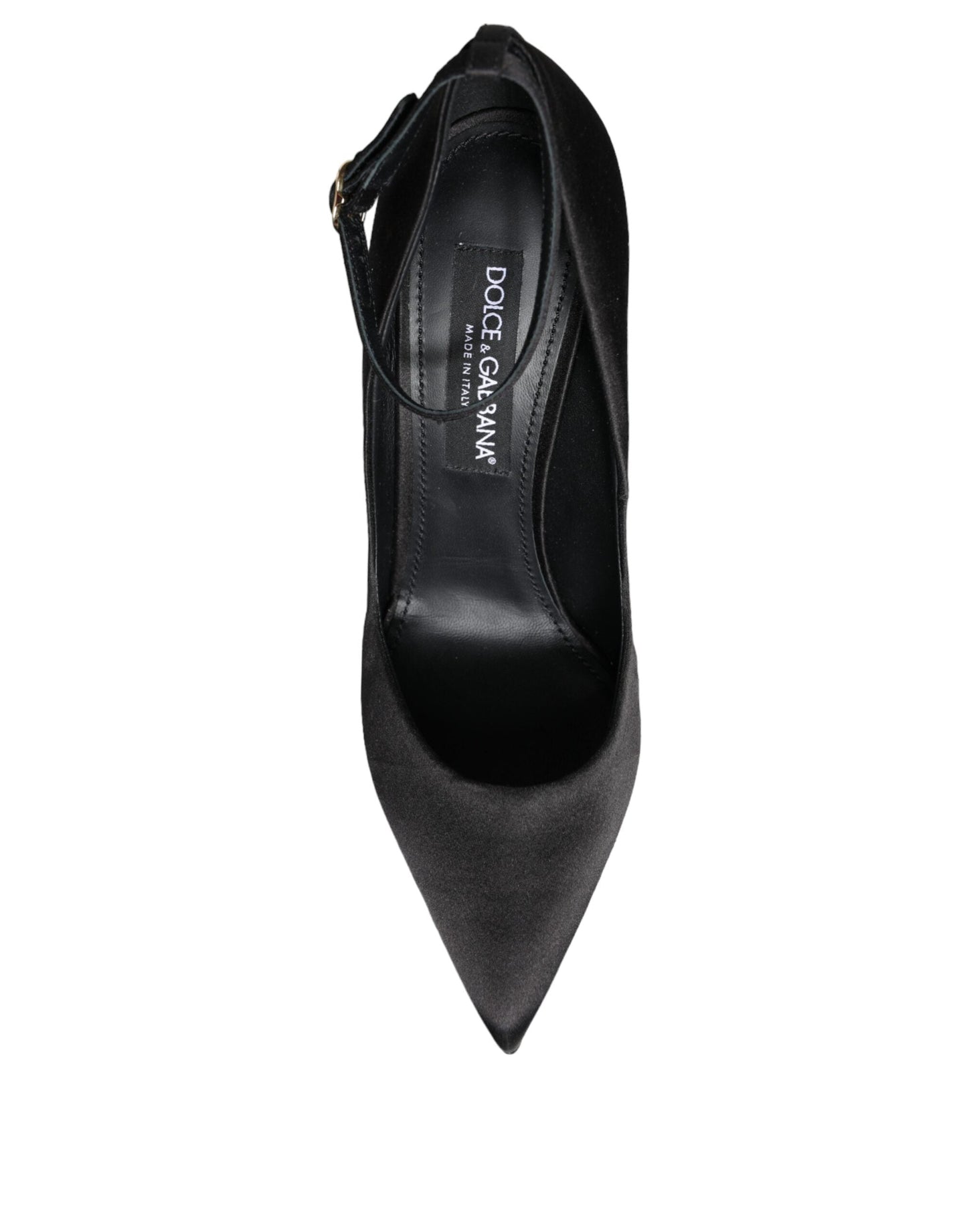 Fashionsarah.com Fashionsarah.com Dolce & Gabbana Black Satin Ankle Strap Heels Pumps Shoes