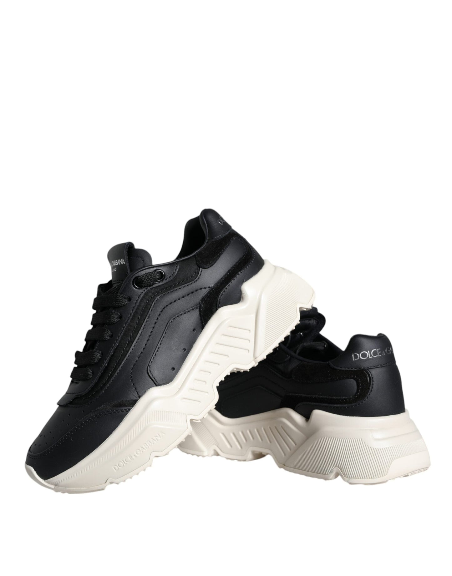 Dolce & Gabbana Black White DAYMASTER Leather Sneakers Shoes | Fashionsarah.com