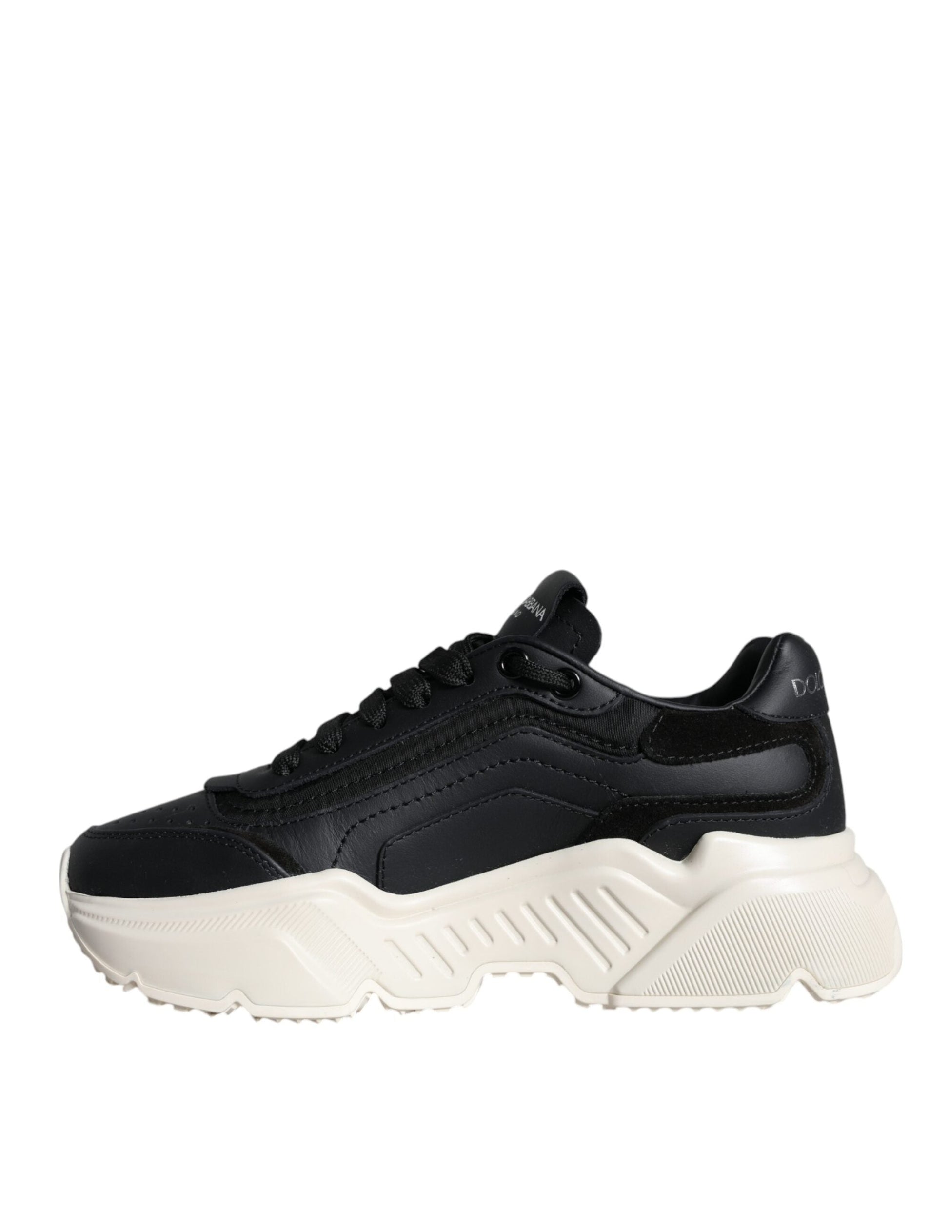 Dolce & Gabbana Black White DAYMASTER Leather Sneakers Shoes | Fashionsarah.com