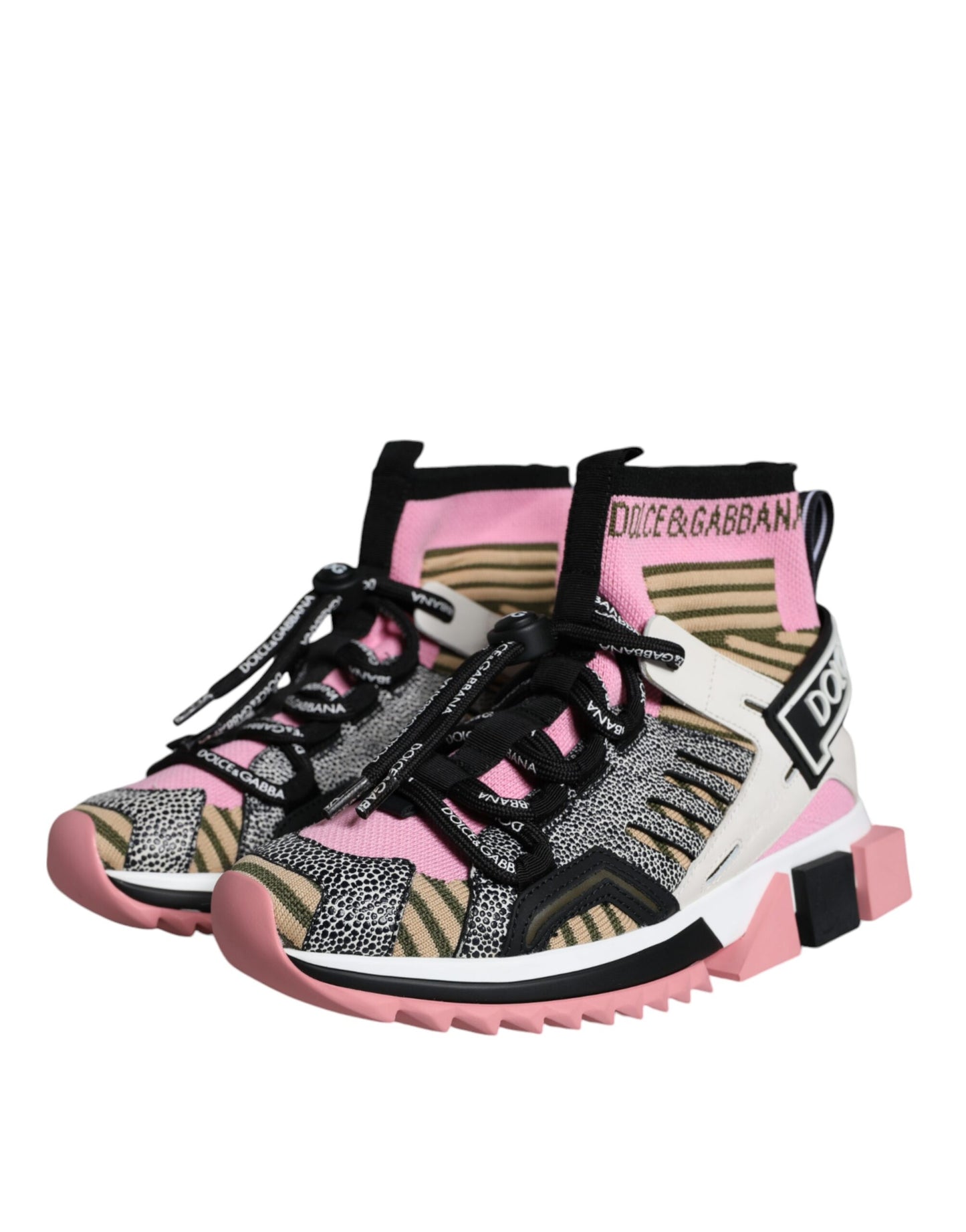 Fashionsarah.com Fashionsarah.com Dolce & Gabbana Multicolor Sorrento Socks Logo Sneakers Shoes