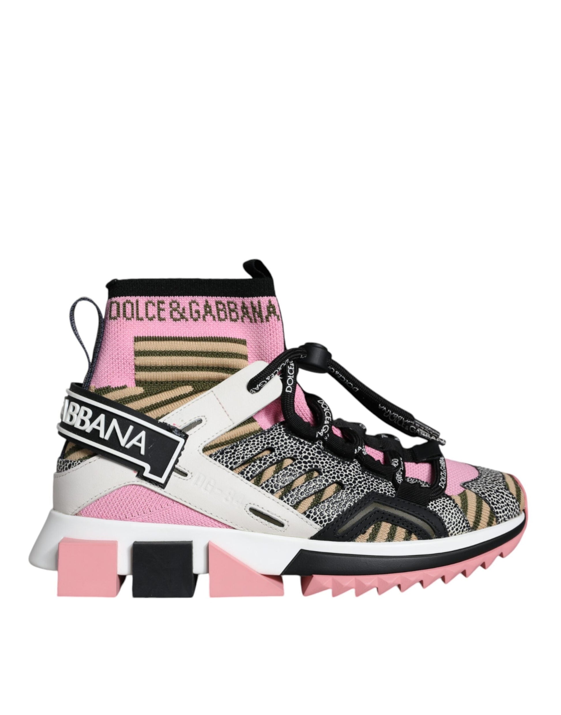 Fashionsarah.com Fashionsarah.com Dolce & Gabbana Multicolor Sorrento Socks Logo Sneakers Shoes