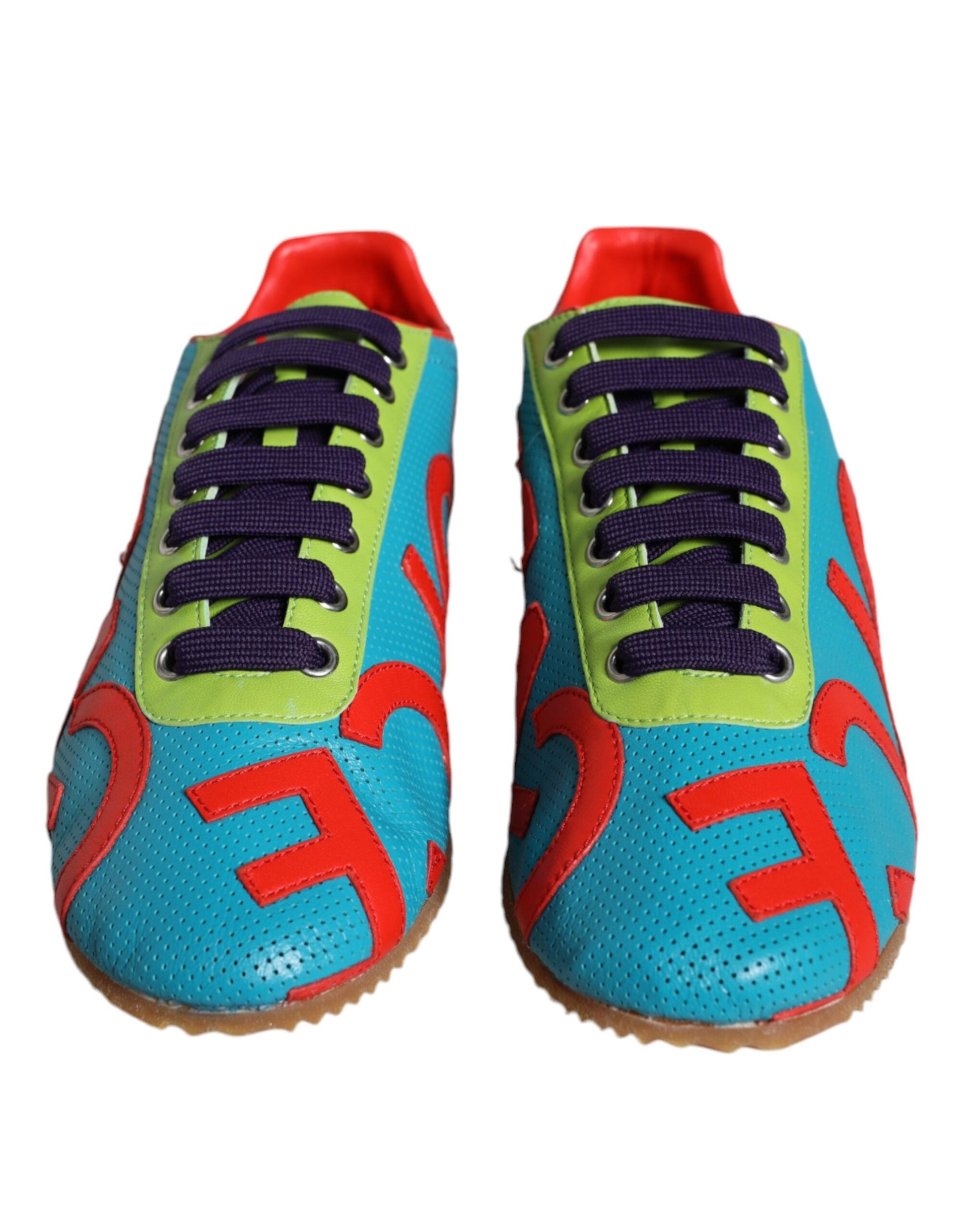 Fashionsarah.com Fashionsarah.com Dolce & Gabbana Multicolor Leather Logo Casual Sneakers Shoes