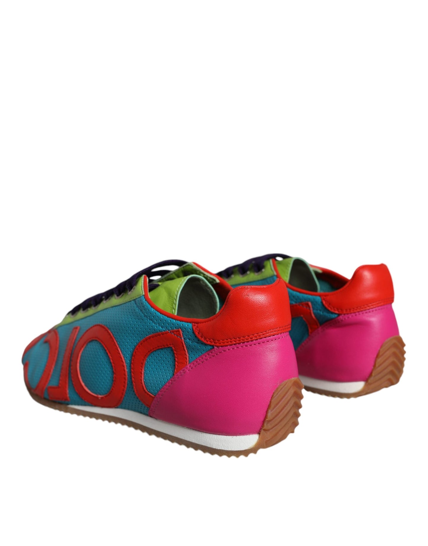 Fashionsarah.com Fashionsarah.com Dolce & Gabbana Multicolor Leather Logo Casual Sneakers Shoes