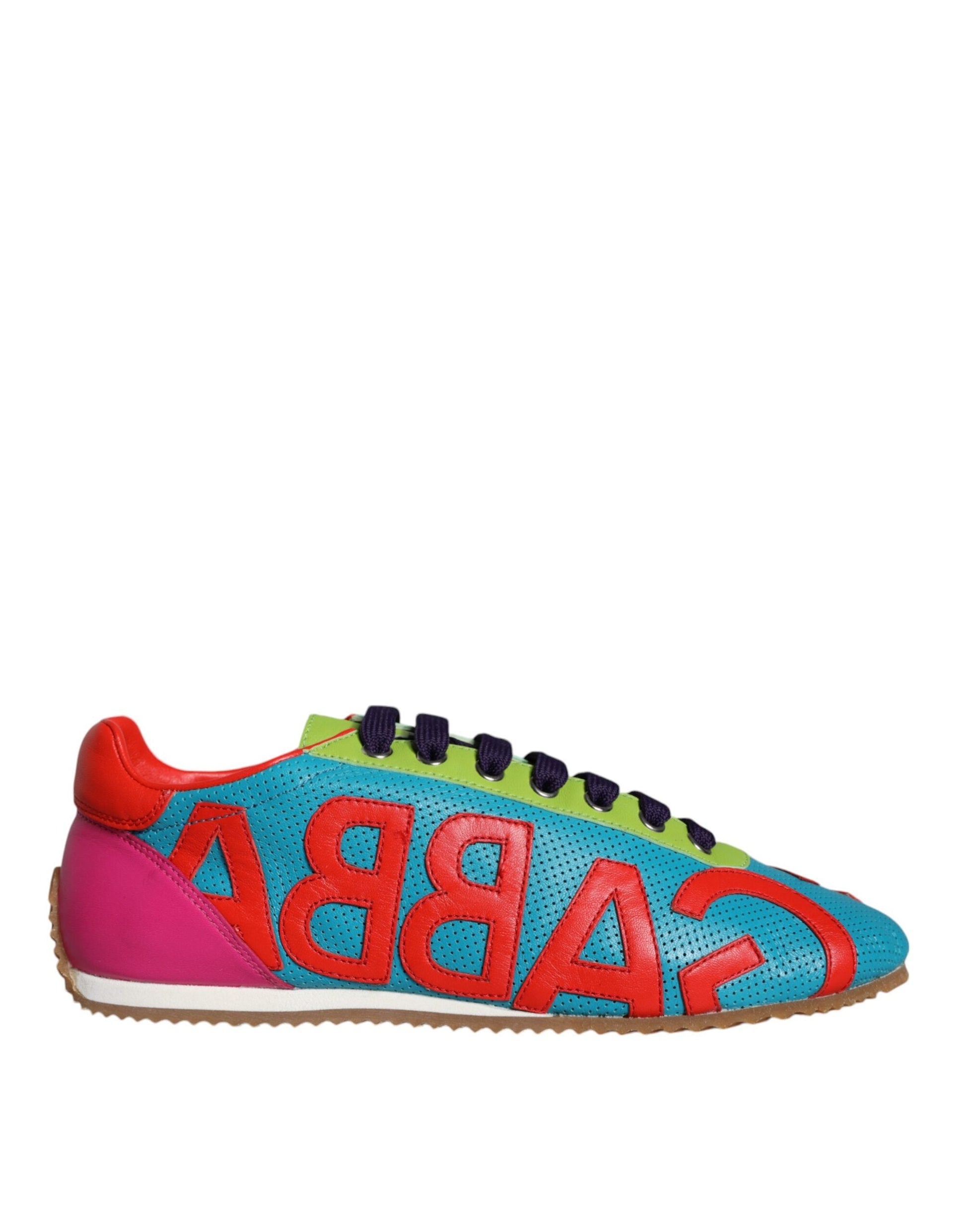 Fashionsarah.com Fashionsarah.com Dolce & Gabbana Multicolor Leather Logo Casual Sneakers Shoes