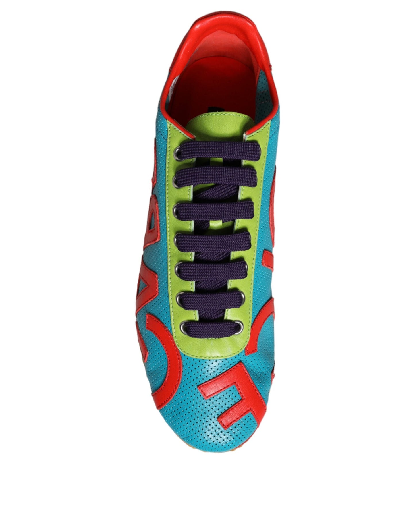 Fashionsarah.com Fashionsarah.com Dolce & Gabbana Multicolor Leather Logo Casual Sneakers Shoes