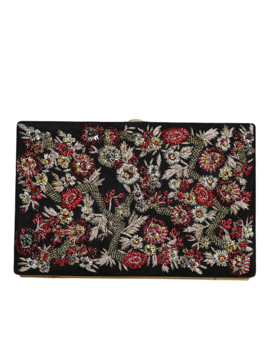 Fashionsarah.com Fashionsarah.com Dolce & Gabbana Multicolor Floral Gold Frame Clutch Evening Purse Bag