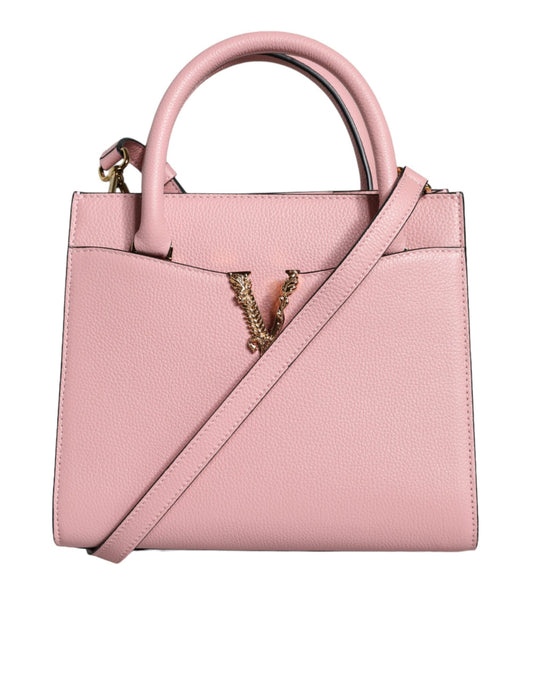 Fashionsarah.com Fashionsarah.com Versace Pink Small Top Handle Grainy Calf Leather Crossbody Bag