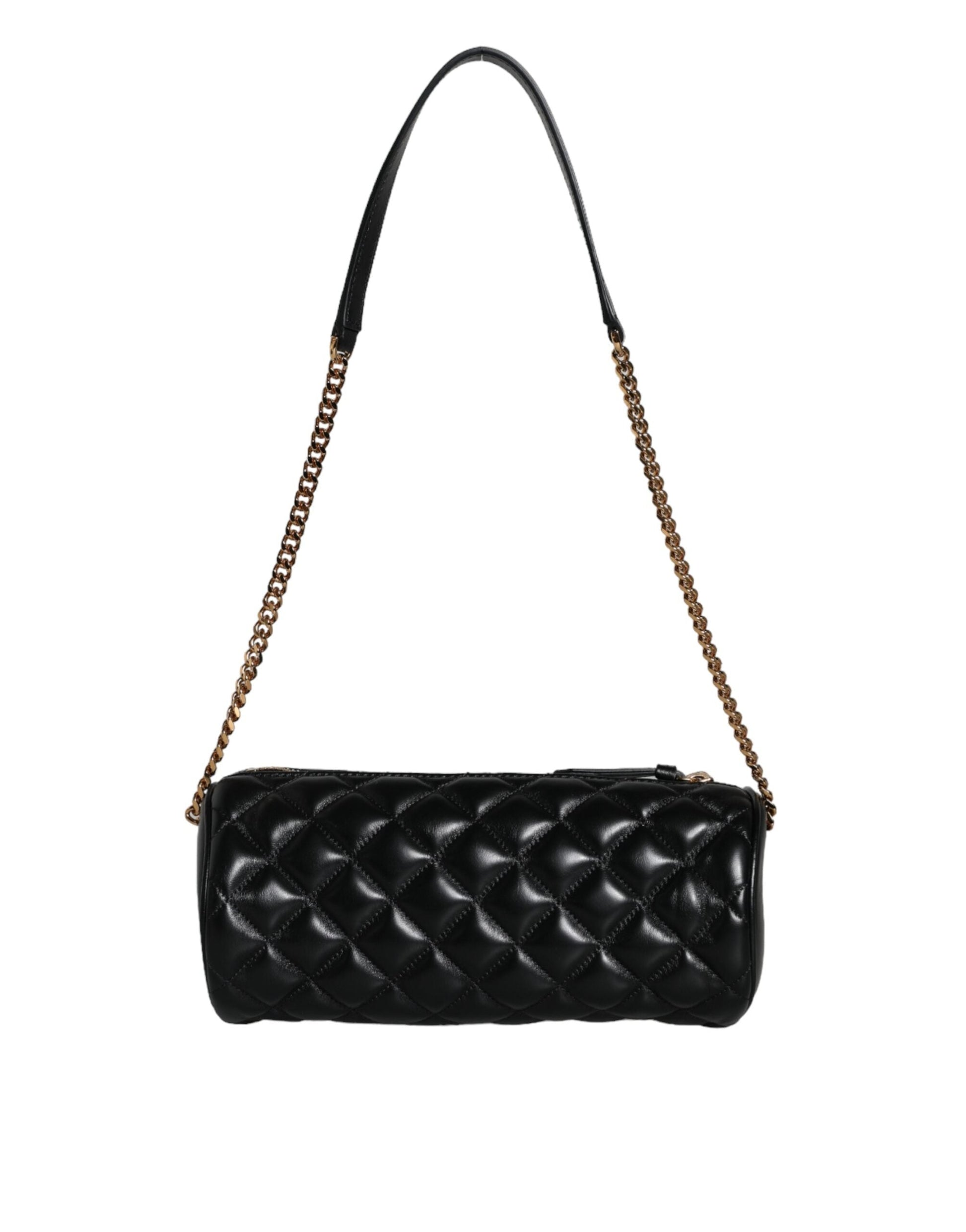 Fashionsarah.com Fashionsarah.com Versace Black Mini Quilted Lambskin Leather Crossbody Sling Bag