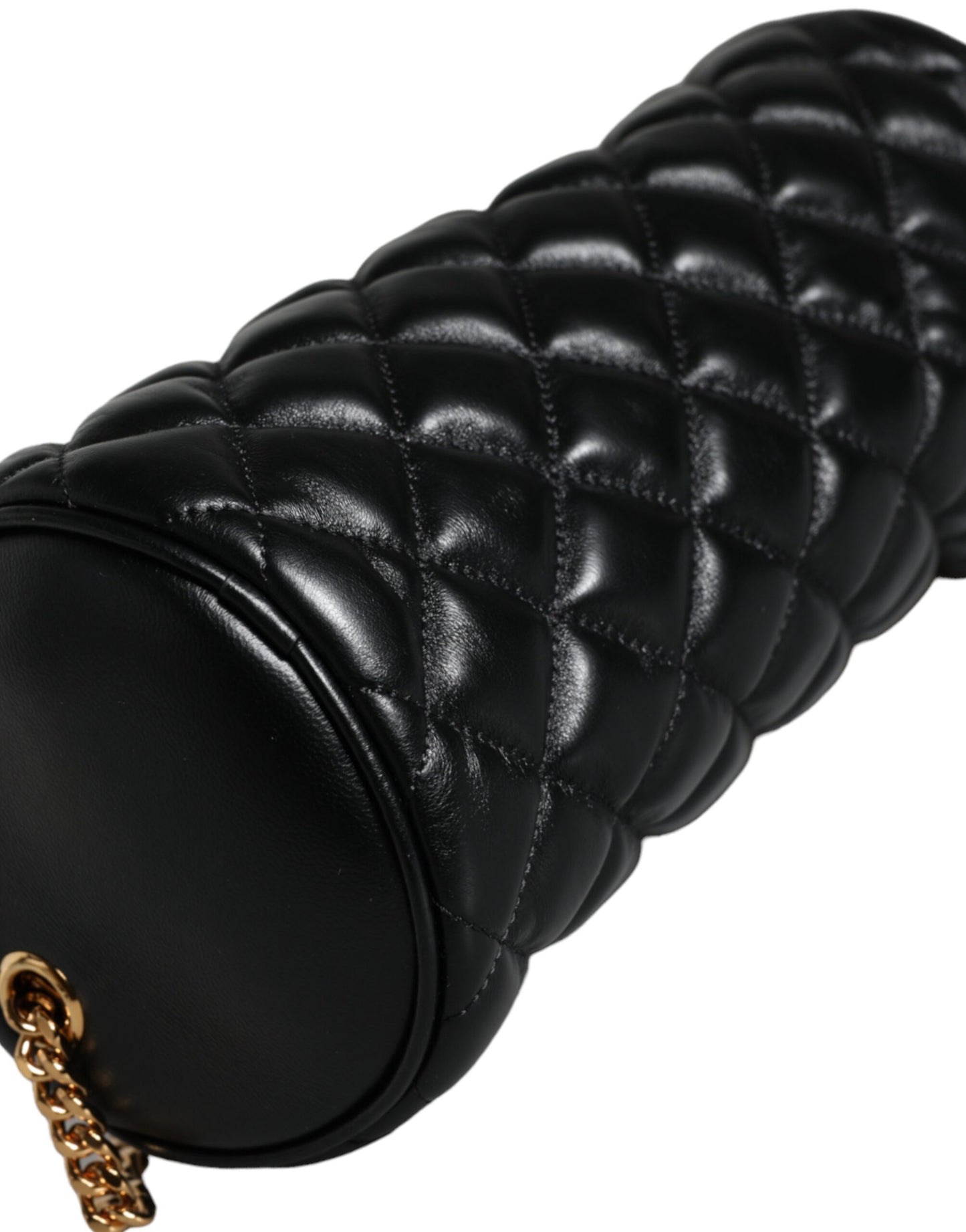 Fashionsarah.com Fashionsarah.com Versace Black Mini Quilted Lambskin Leather Crossbody Sling Bag