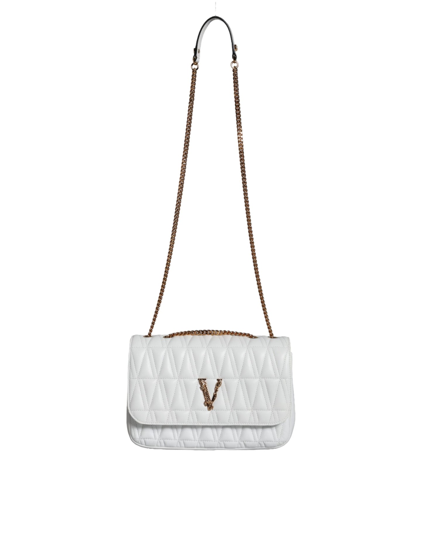 Fashionsarah.com Fashionsarah.com Versace White Mini Nappa Leather Crossbody Shoulder Bag