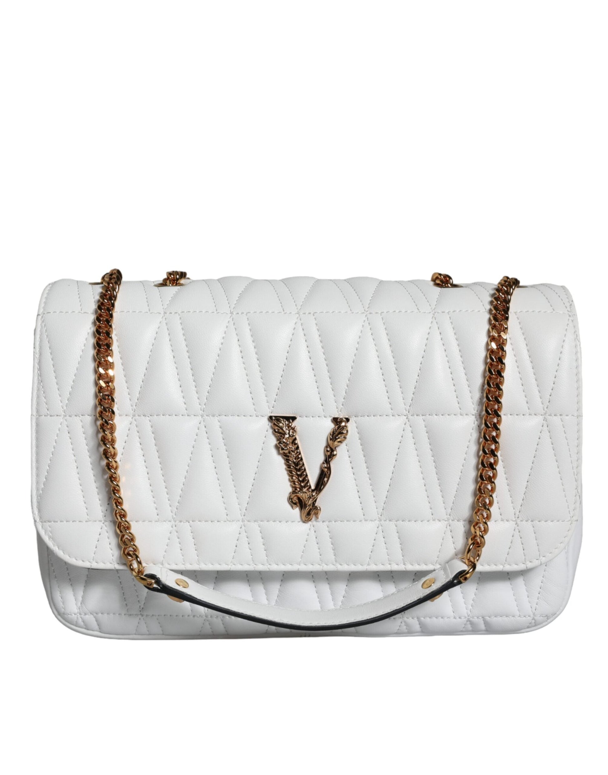 Fashionsarah.com Fashionsarah.com Versace White Mini Nappa Leather Crossbody Shoulder Bag