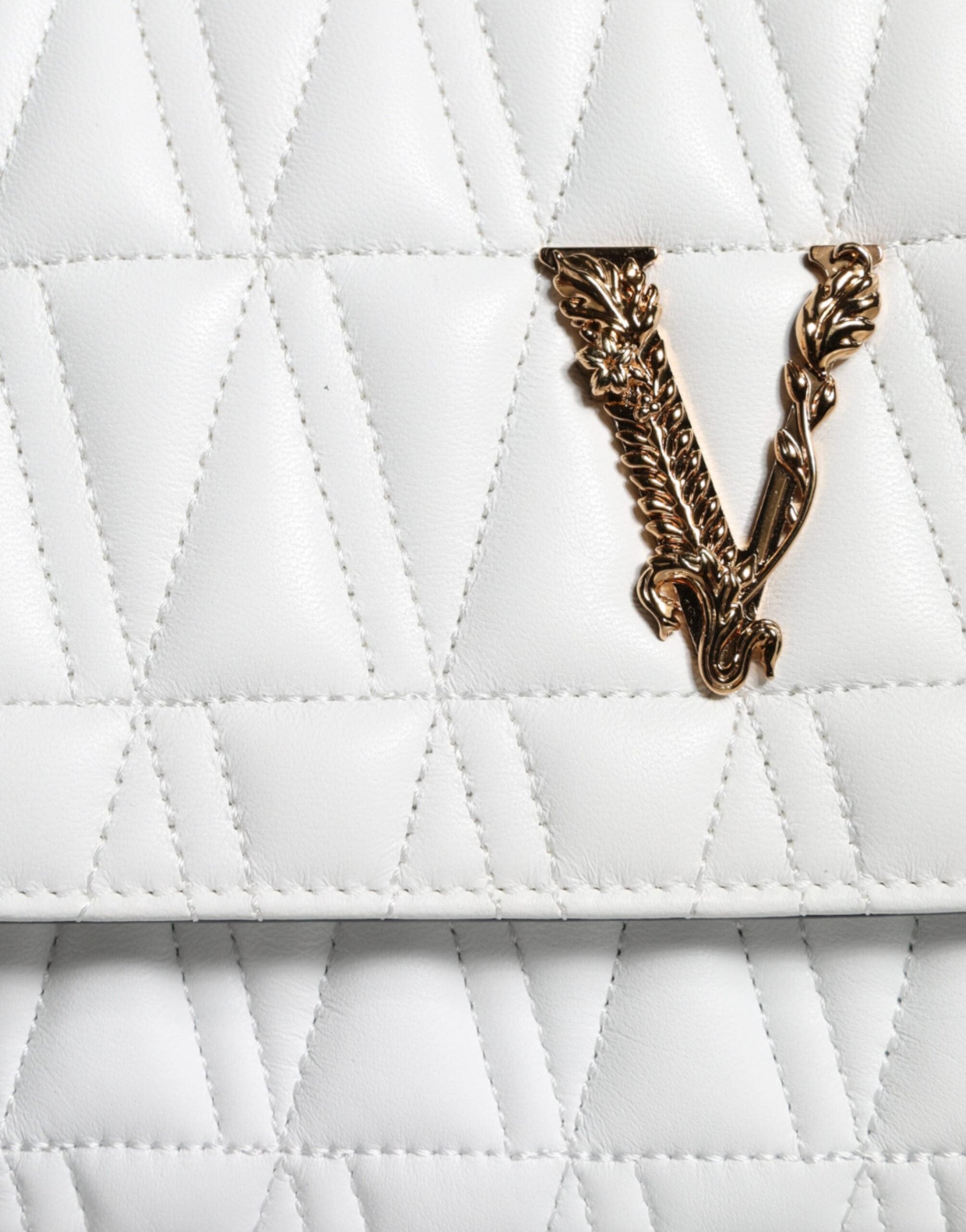 Fashionsarah.com Fashionsarah.com Versace White Mini Nappa Leather Crossbody Shoulder Bag