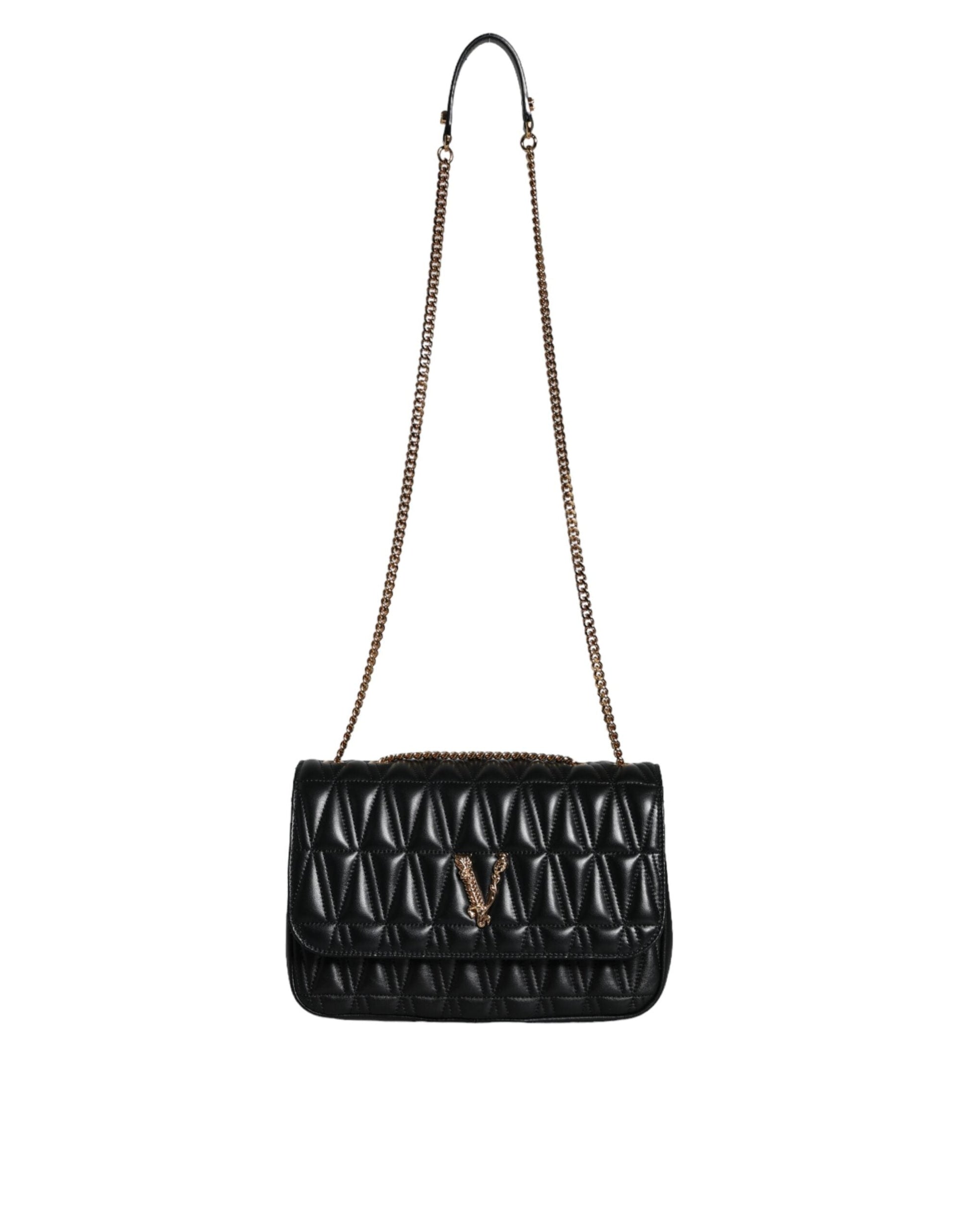 Fashionsarah.com Fashionsarah.com Versace Black Mini Nappa Leather Crossbody Shoulder Bag