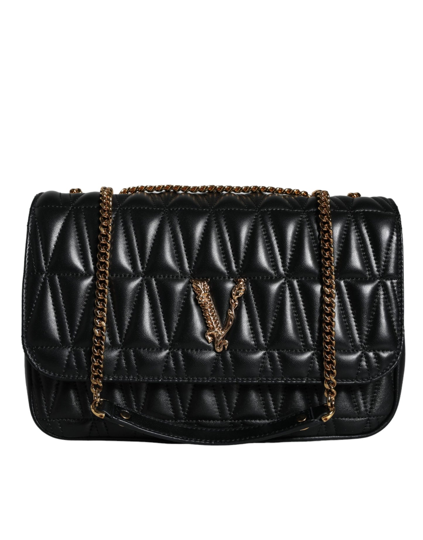 Fashionsarah.com Fashionsarah.com Versace Black Mini Nappa Leather Crossbody Shoulder Bag