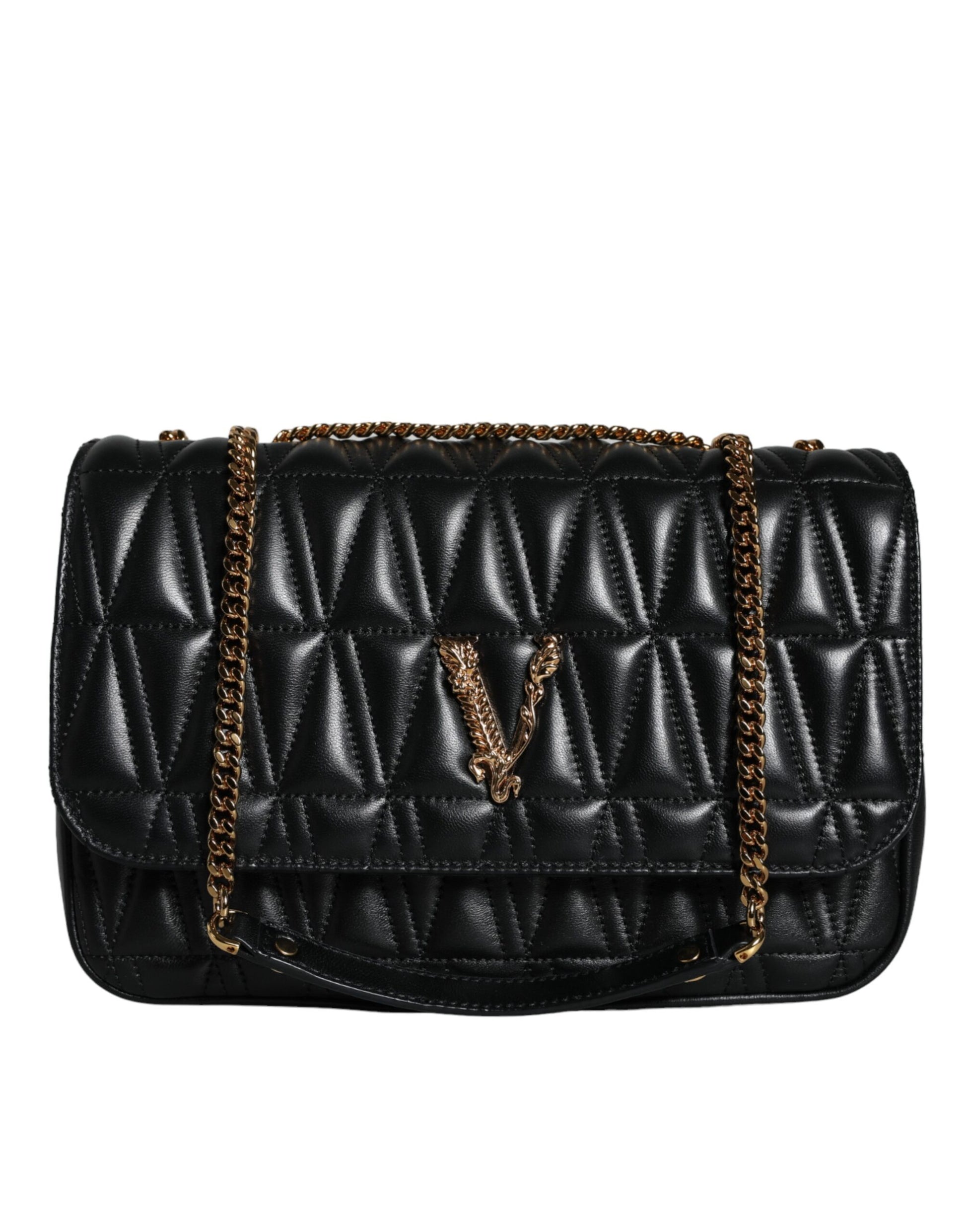 Fashionsarah.com Fashionsarah.com Versace Black Mini Nappa Leather Crossbody Shoulder Bag