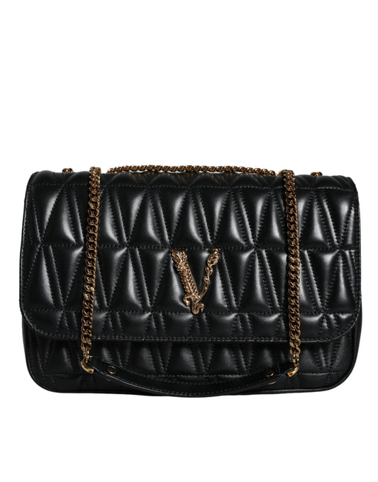 Fashionsarah.com Fashionsarah.com Versace Black Mini Nappa Leather Crossbody Shoulder Bag