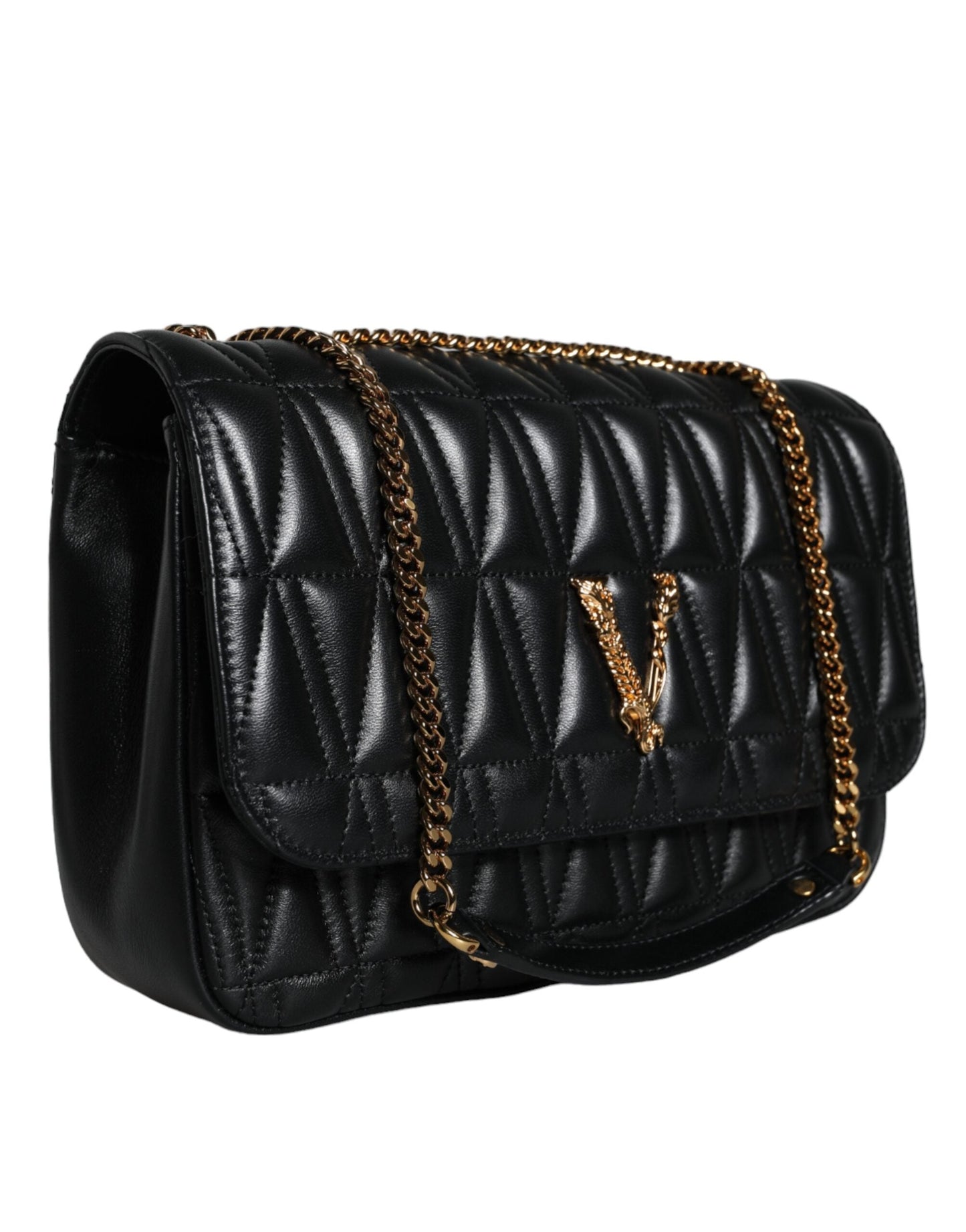 Fashionsarah.com Fashionsarah.com Versace Black Mini Nappa Leather Crossbody Shoulder Bag