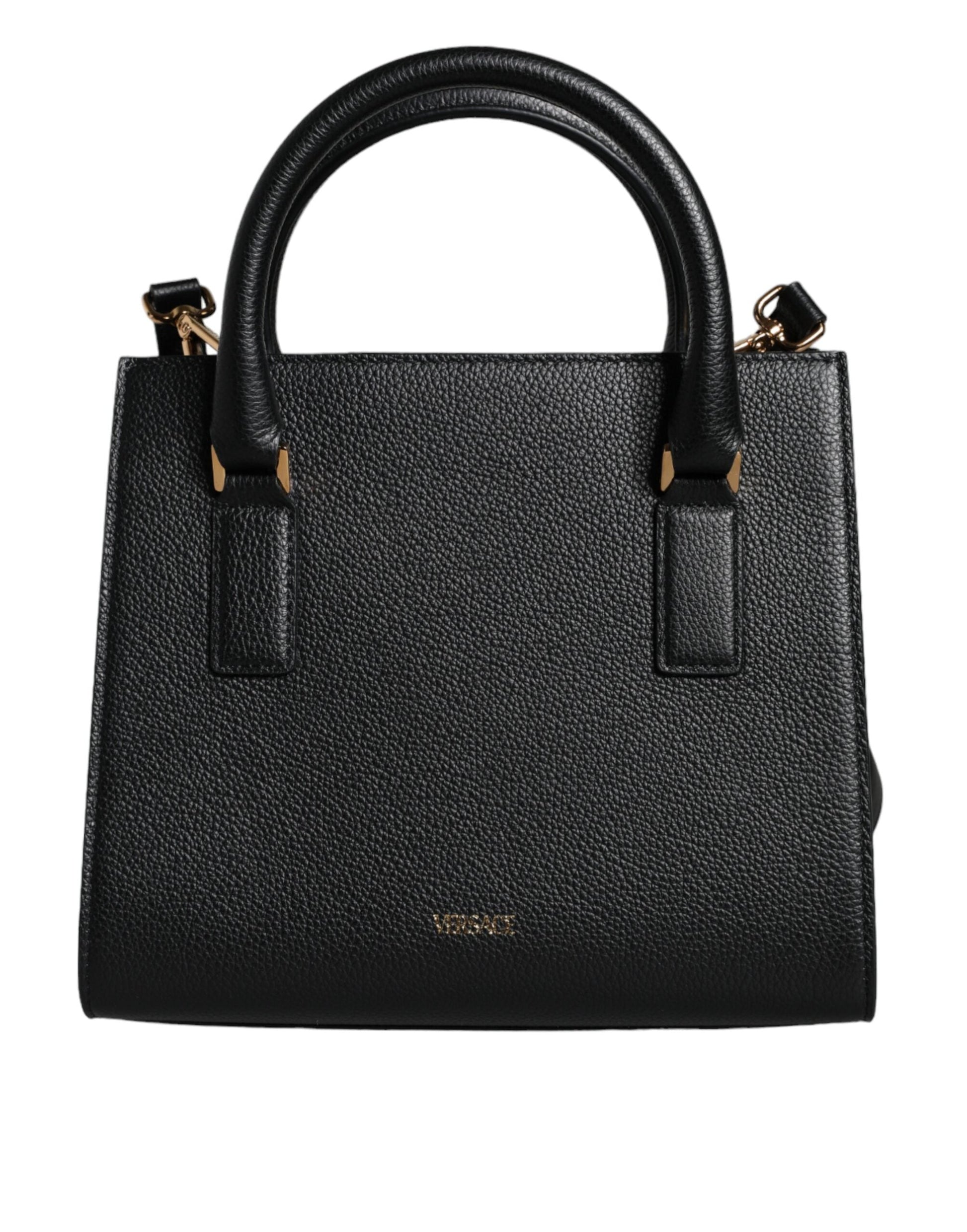 Fashionsarah.com Fashionsarah.com Versace Black Small Leather TopHandle Shoulder Crossbody Bag