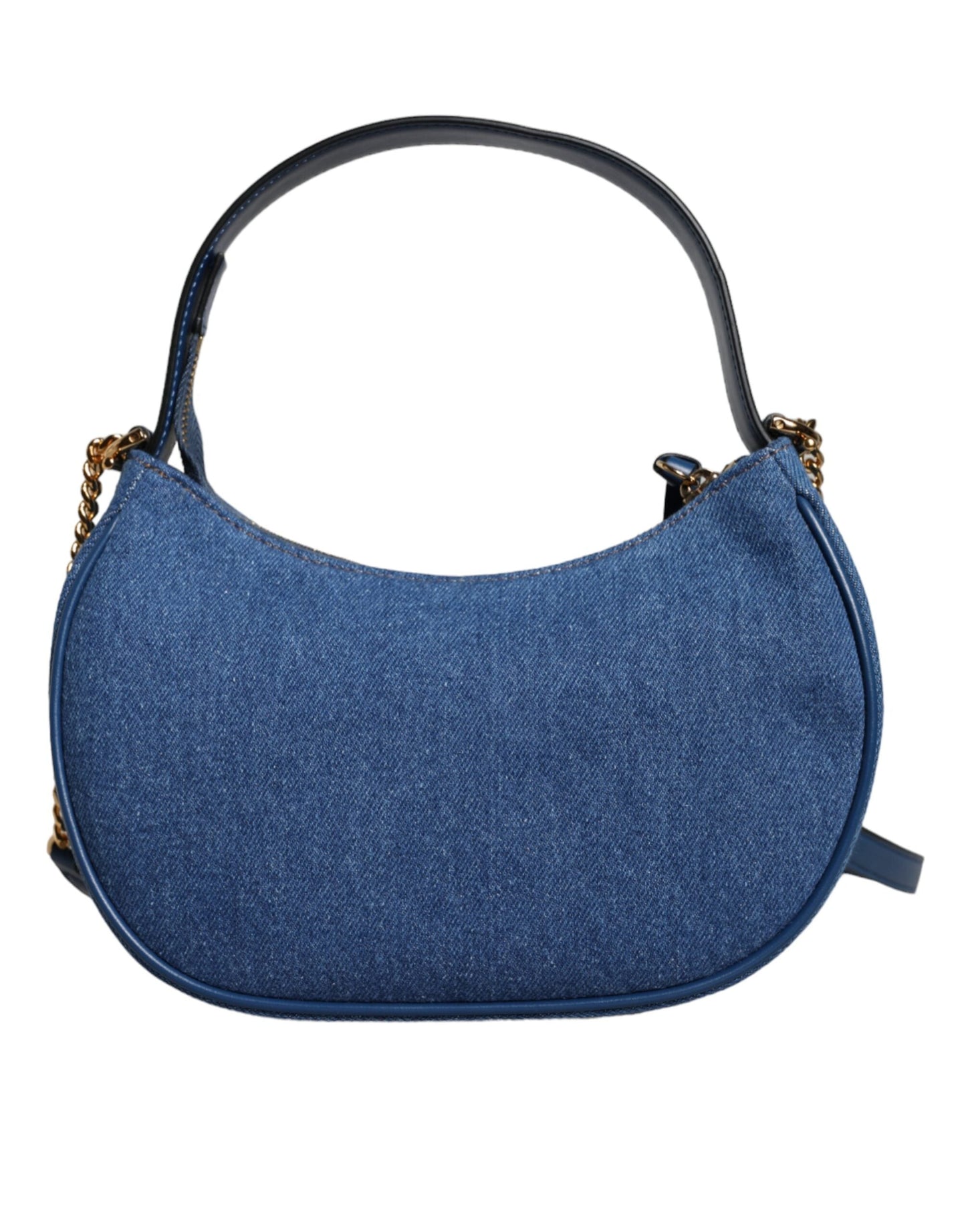 Versace Blue Quilted Denim Leather Top Handle Shoulder Bag | Fashionsarah.com