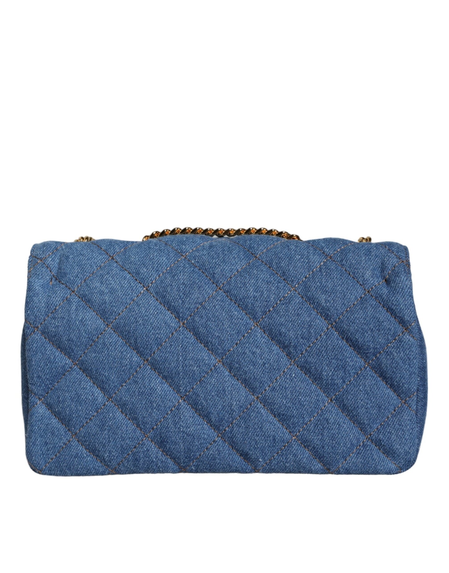 Versace Blue Quilted Denim Leather Crossbody Shoulder Bag | Fashionsarah.com