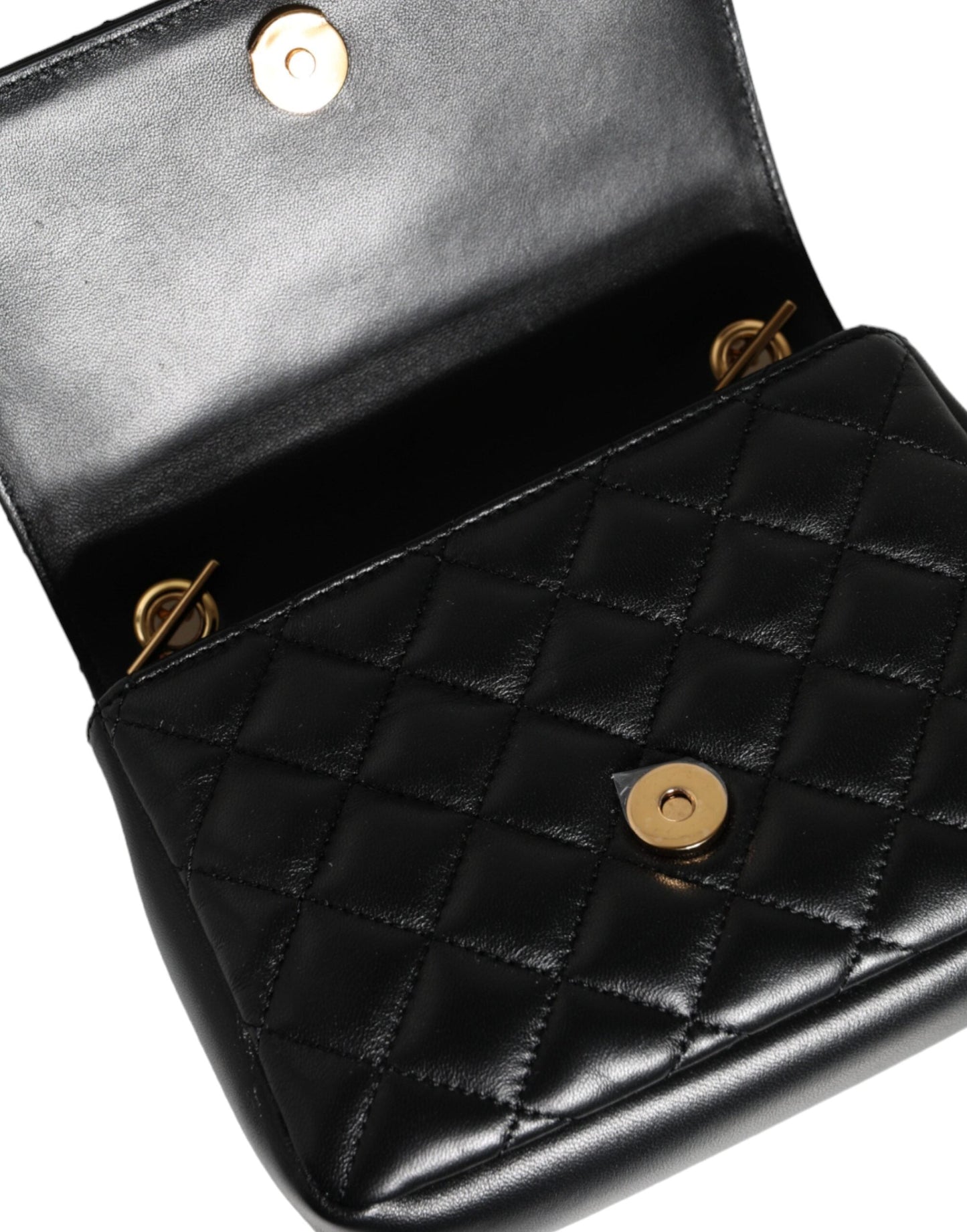 Versace Black Quilted Lambskin Leather Crossbody Shoulder Bag | Fashionsarah.com