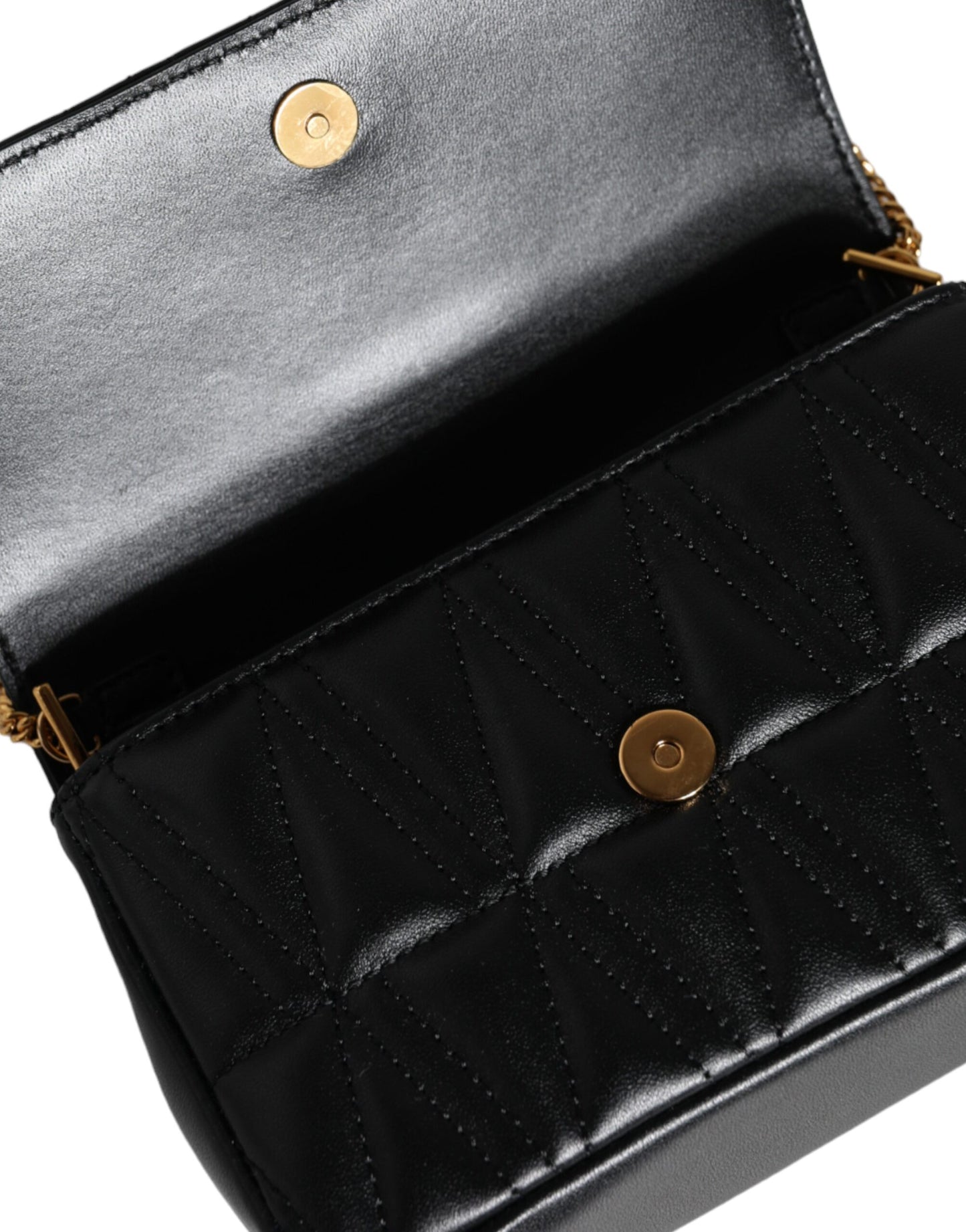 Versace Black Mini Nappa Leather Crossbody Shoulder Bag | Fashionsarah.com