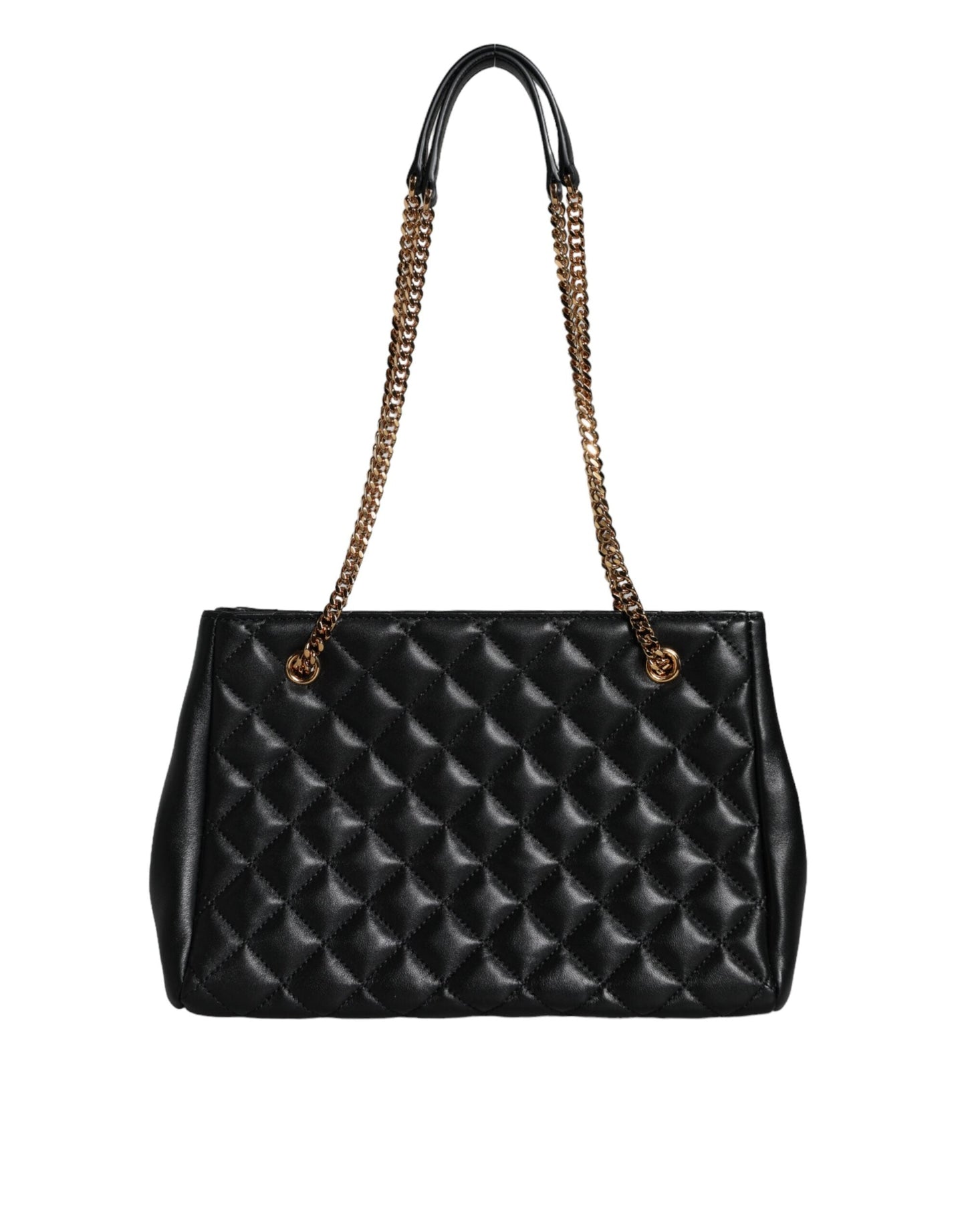 Versace Black Quilted Nappa Leather Shoulder Chain Strap Bag | Fashionsarah.com