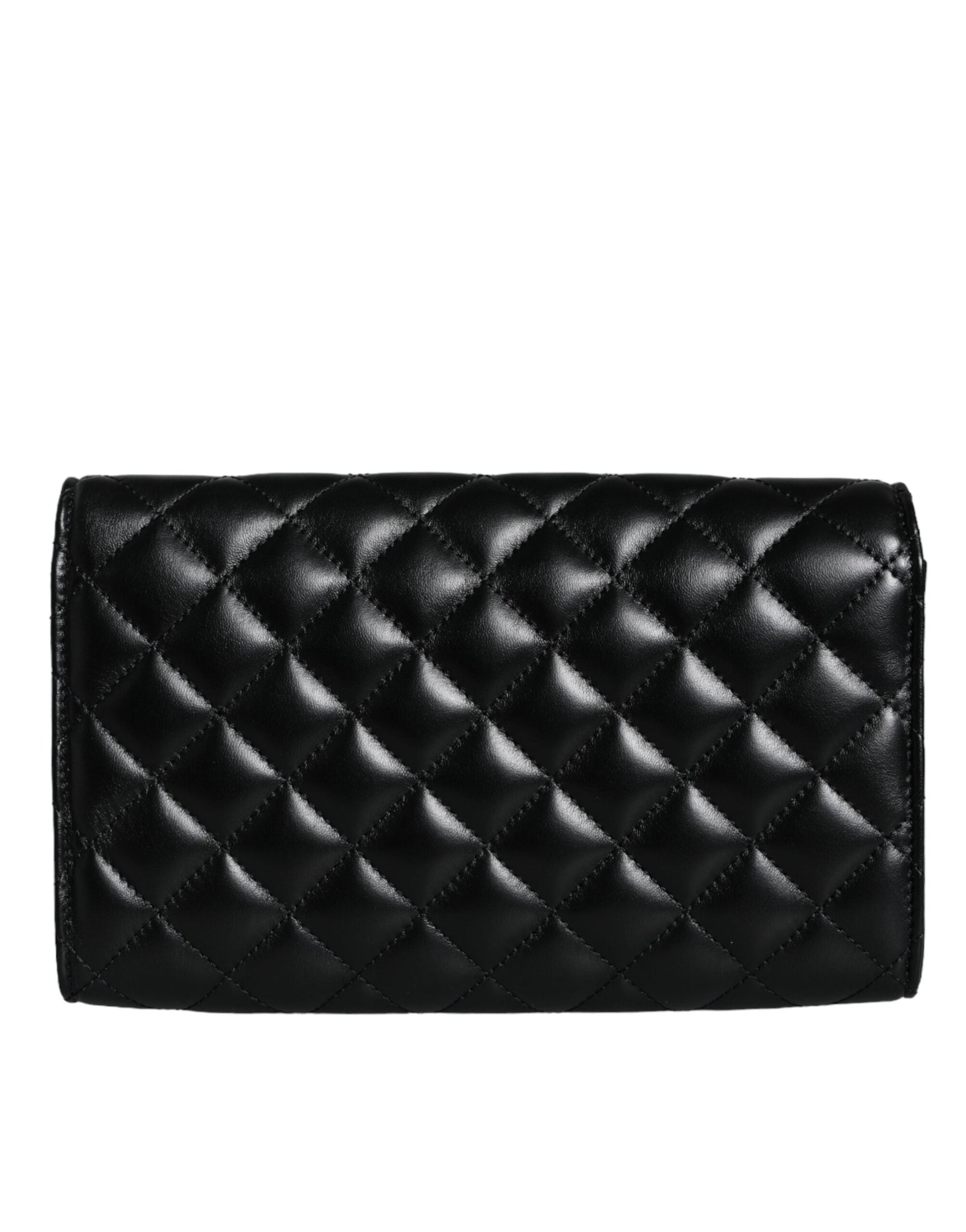 Fashionsarah.com Fashionsarah.com Versace Black Quilted Nappa Leather Crossbody Shoulder Bag