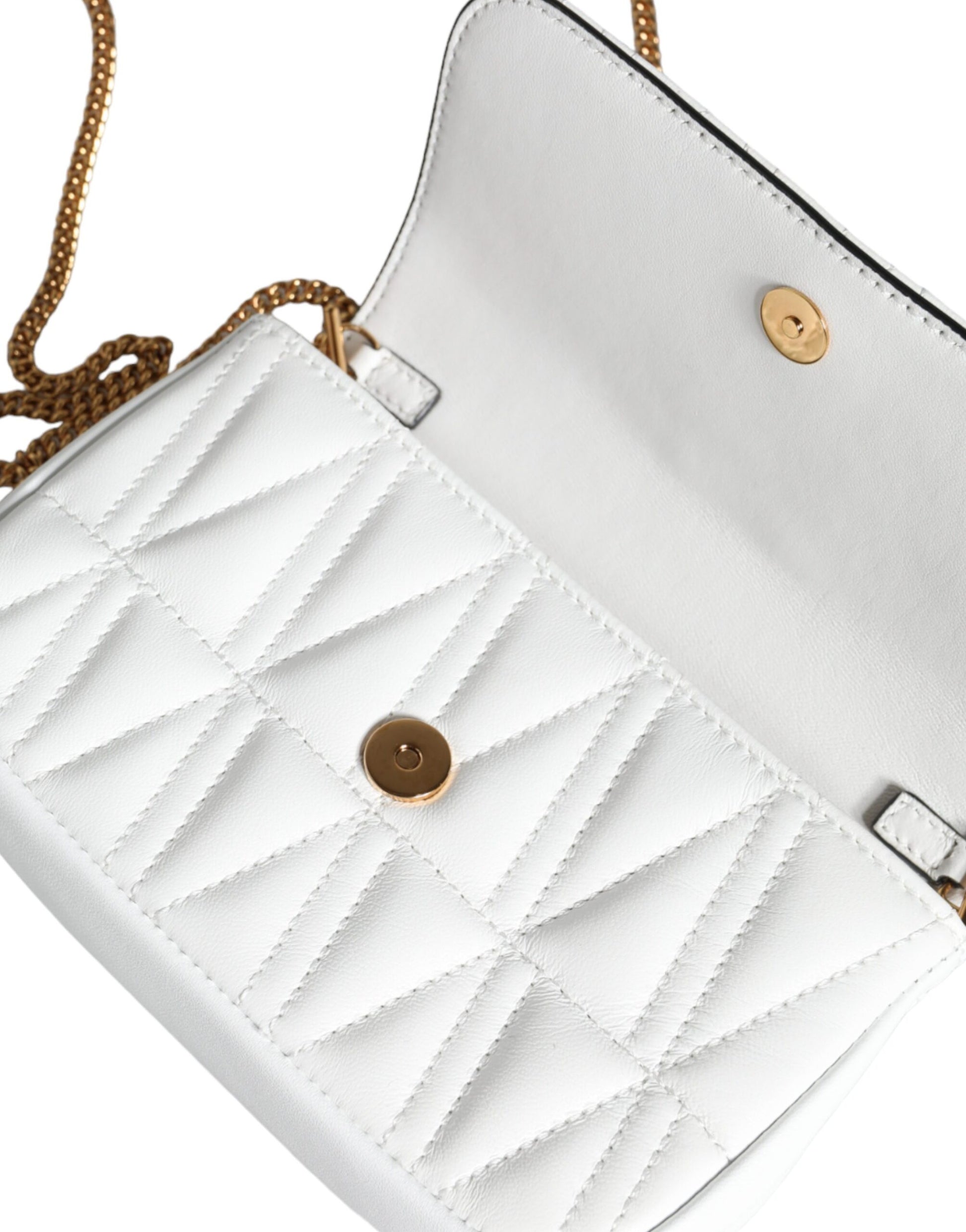 Fashionsarah.com Fashionsarah.com Versace White Quilted Nappa Leather Crossbody Shoulder Bag