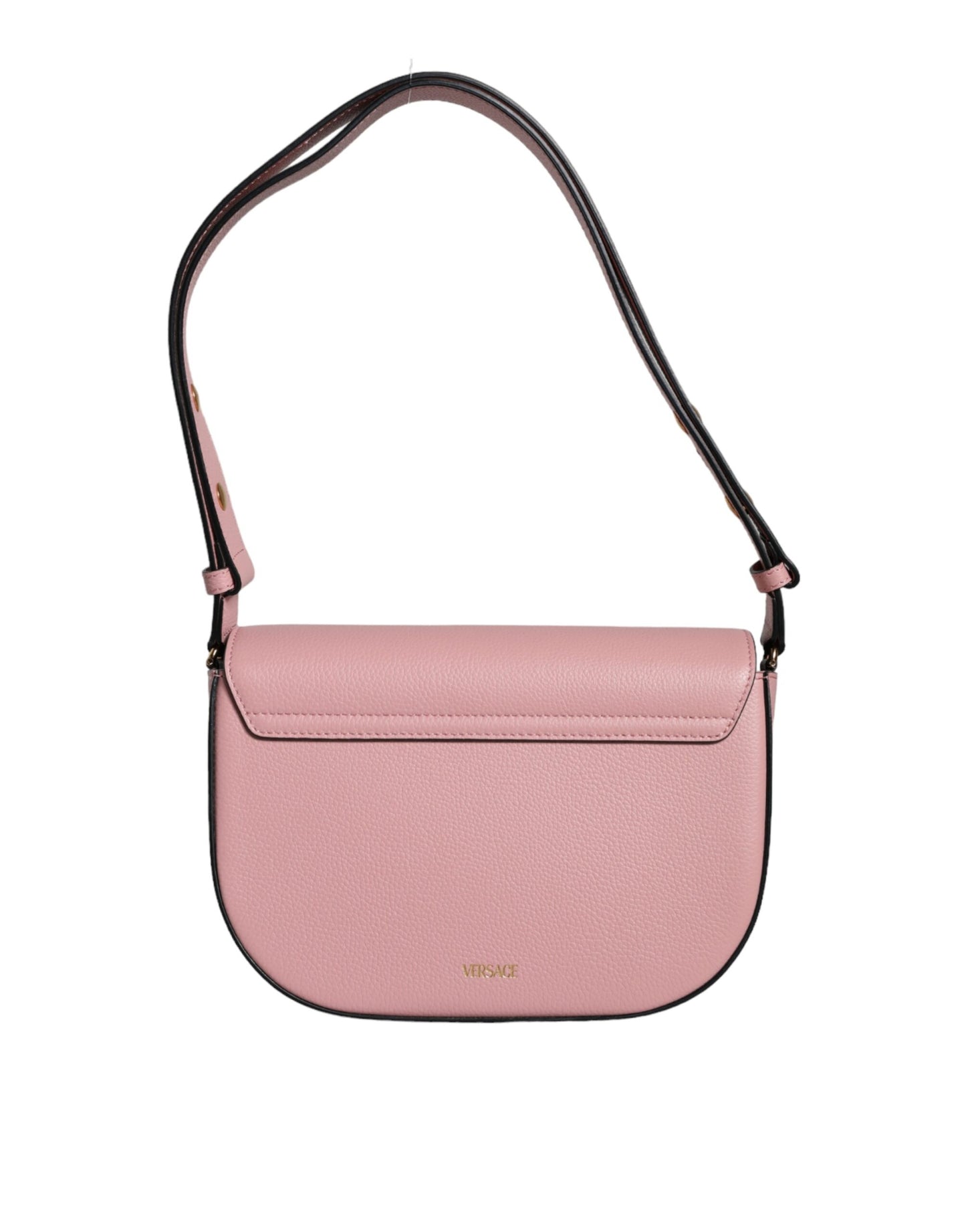 Versace Pink Grainy Calf Leather Logo Crossbody Shoulder Bag | Fashionsarah.com