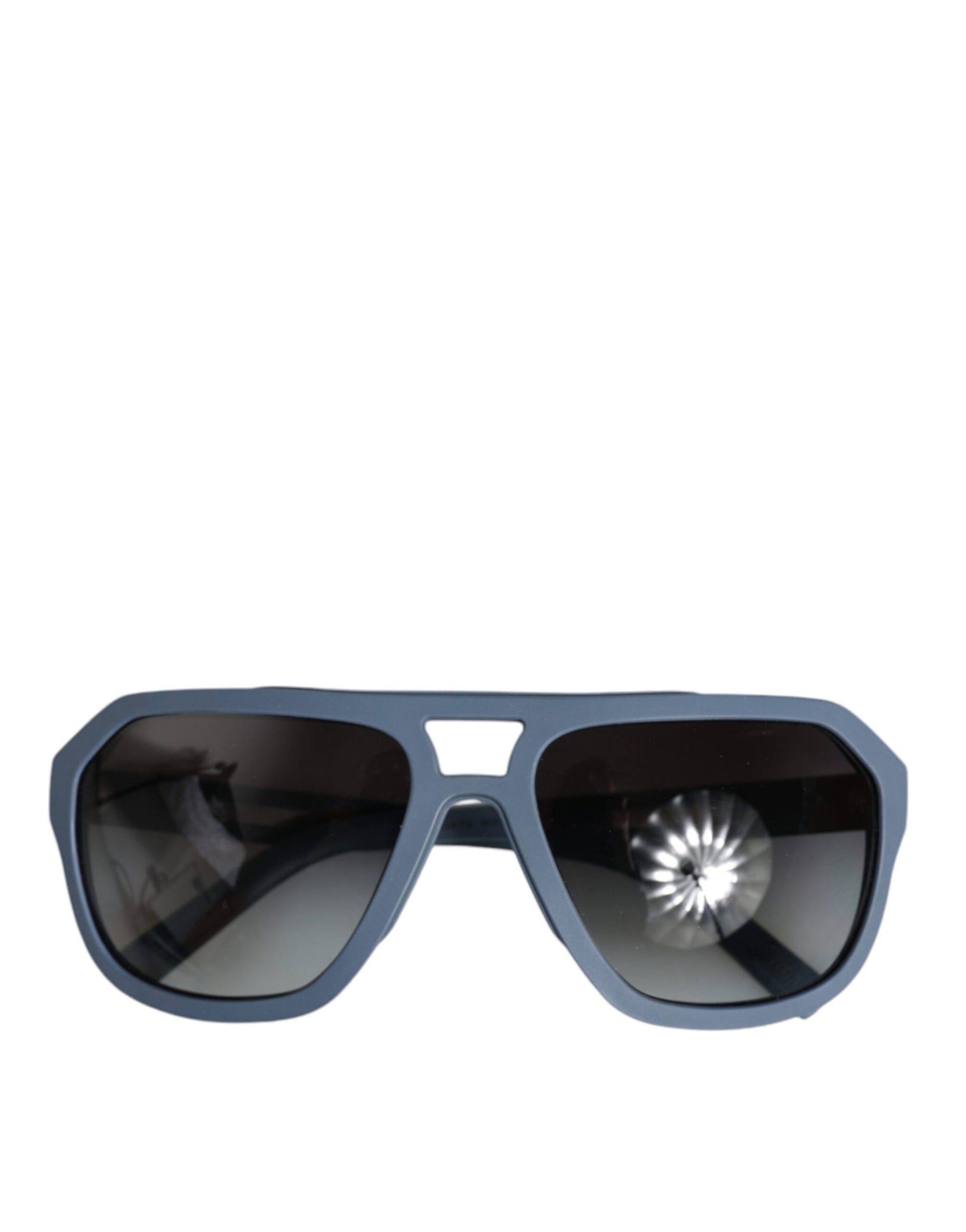 Fashionsarah.com Fashionsarah.com Dolce & Gabbana Blue Metal Frame Rubber Skin Polarized Mirror Lens Sunglasses